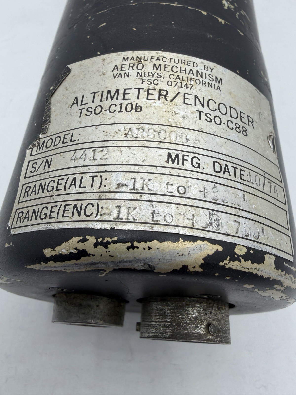 Narco Aircraft Altimeter 3 Pointer Alt Gauge TSO-C10b, S/N 4412, AR600B