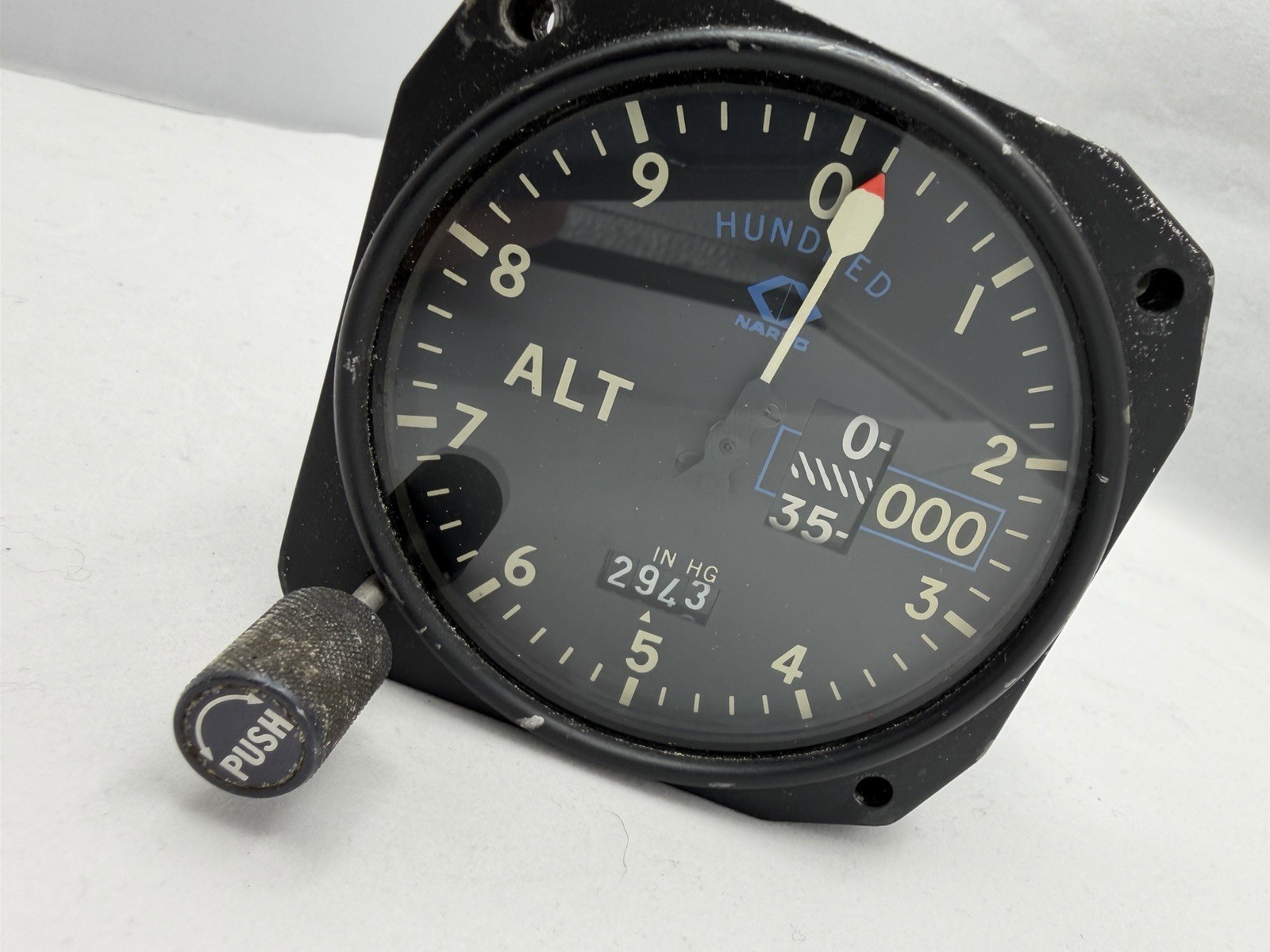 Narco Aircraft Altimeter 3 Pointer Alt Gauge TSO-C10b, S/N 4412, AR600B
