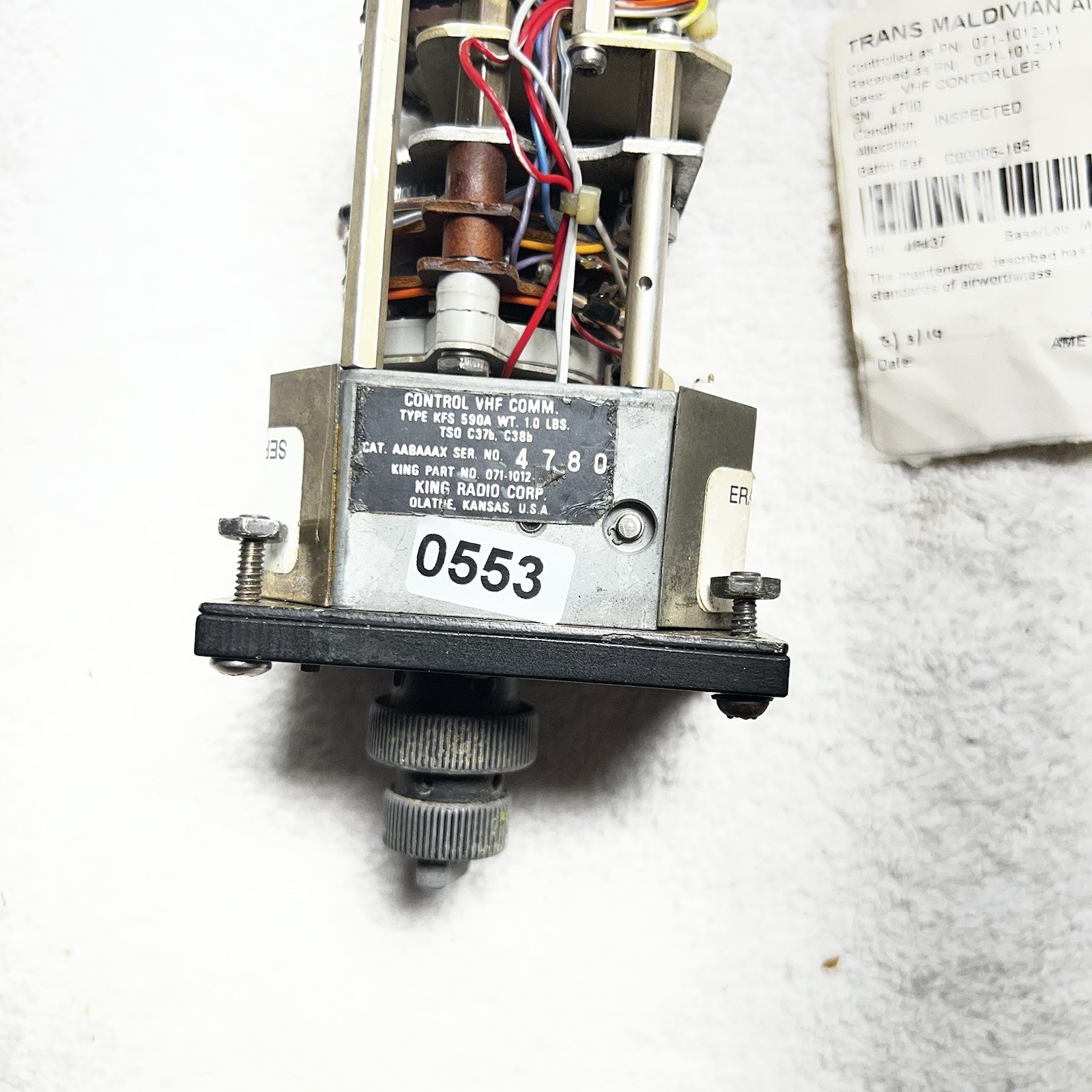 071-1012-11 King Radio KFS-590B VHF Communication Controller