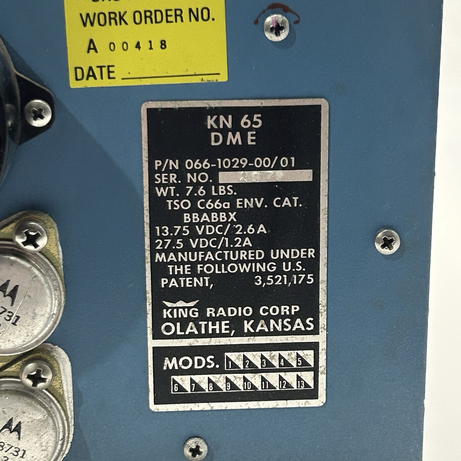 Bendix King KN 65 DME 066-1029-00/01 w/ Tray and Connector