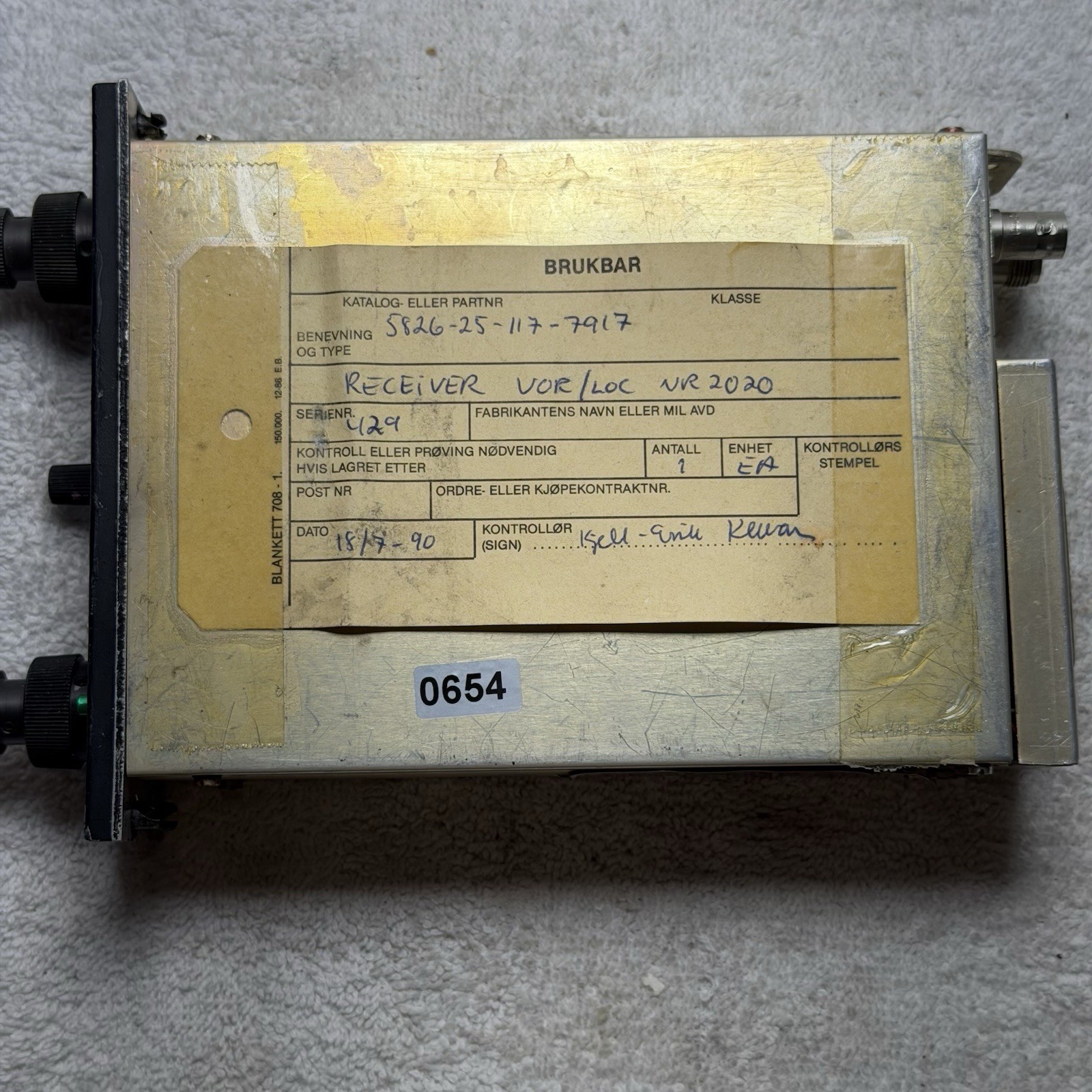 Becker Navigation Receiver VOR/LOC NR2020 5826-25-117-7917