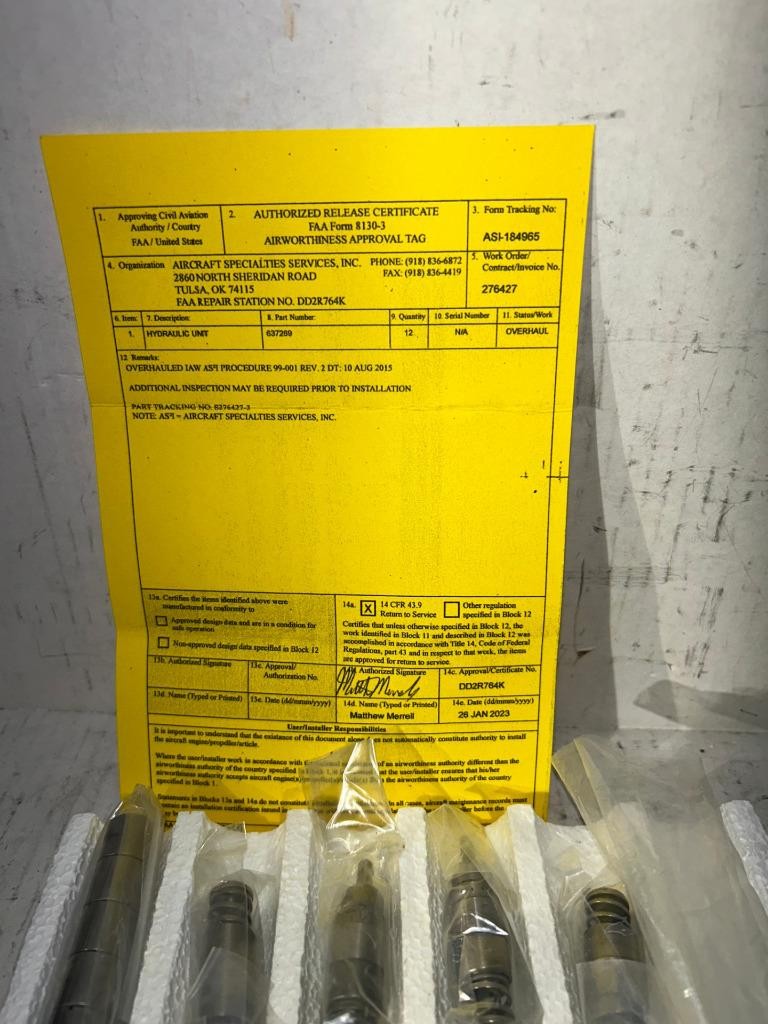 Certified (8) TCM Continental C85 O-200 O-300 637269 Hydraulic Units Caps w/8130