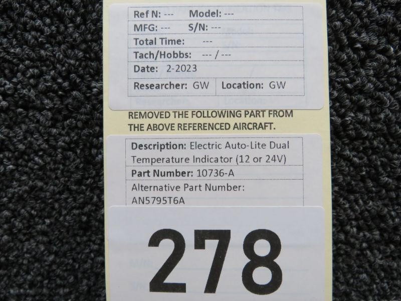10736-A (Alt: AN5795T6A) Electric Auto-Lite Dual Temp Indicator (12 or 24V)