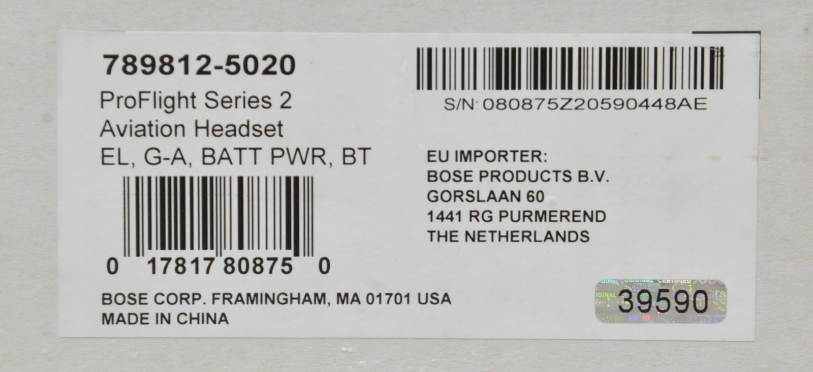 Bose ProFlight Series 2 Aviation Headset