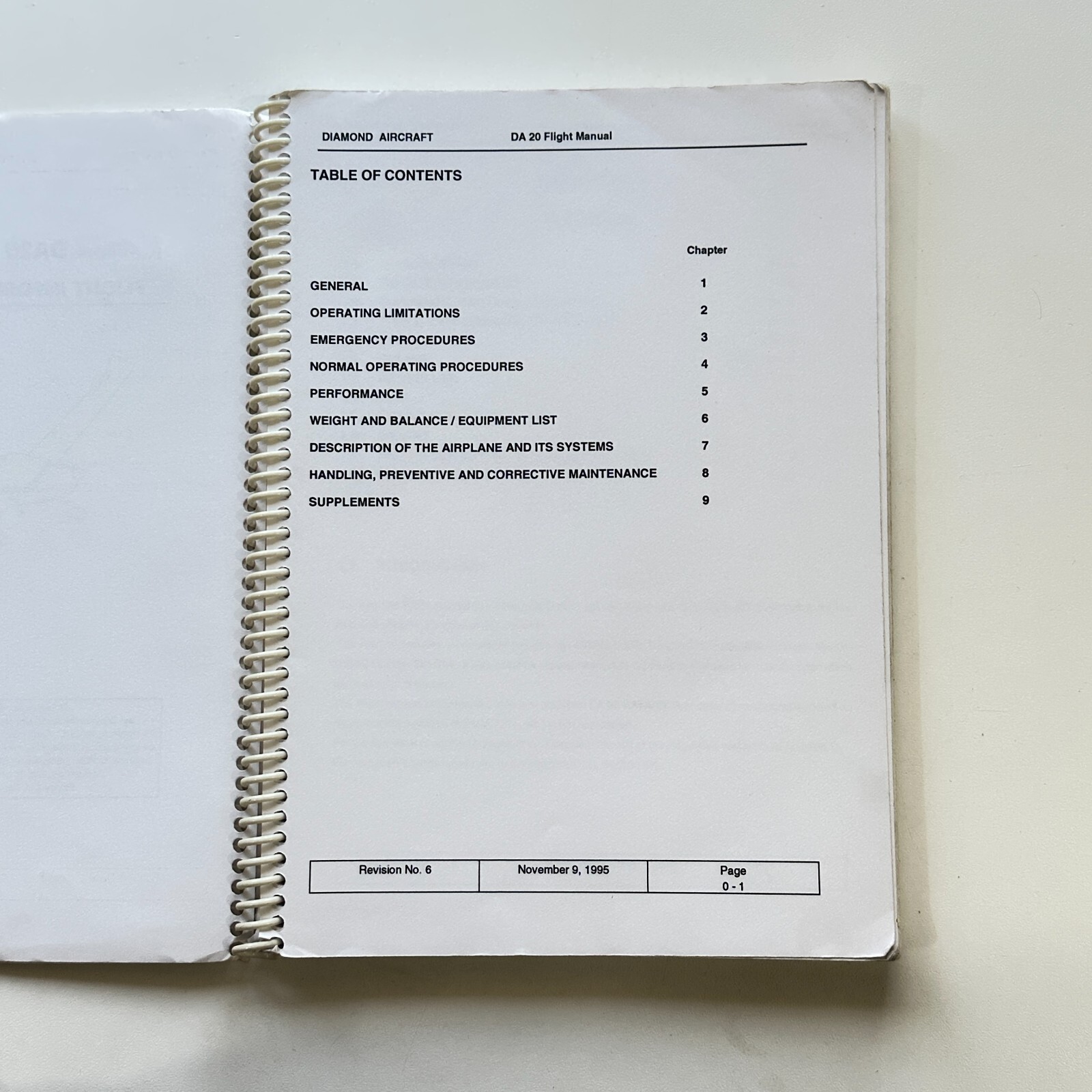 Diamond Aircraft Katana DA20 Flight Information Manual Book