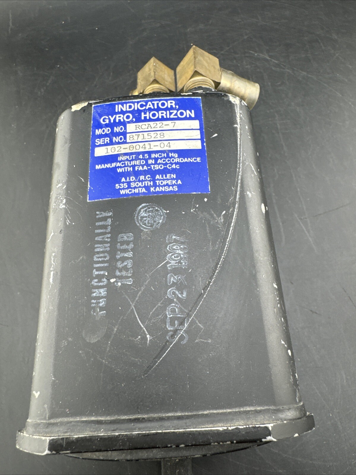 RC Allen Horizon Indicator Gyro P/N RCA22-7 See No.871528 102-0041-04📦