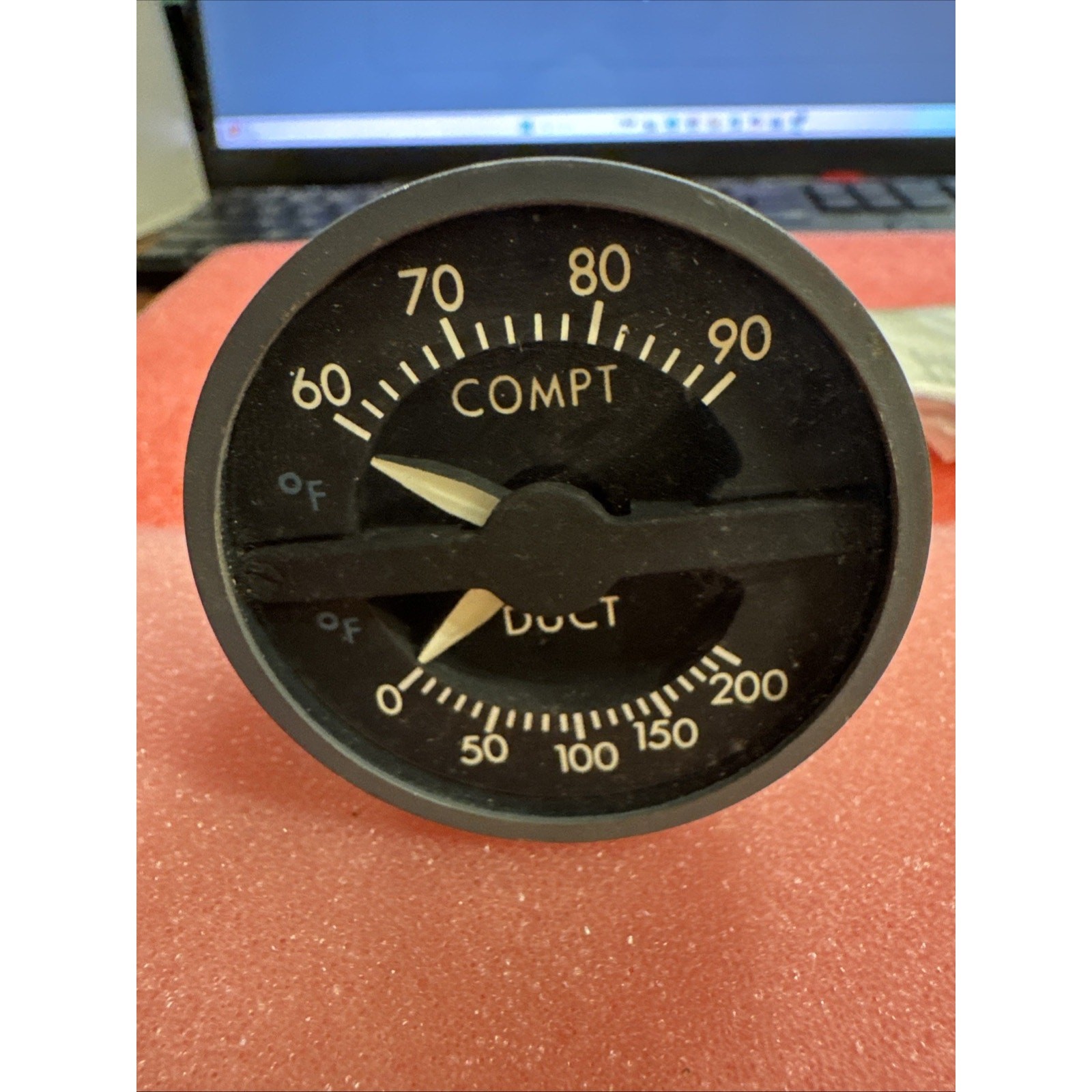 DC-10 Weston Compt & Supply Duct Indicator Gauge p/n: 520416 yb3/4