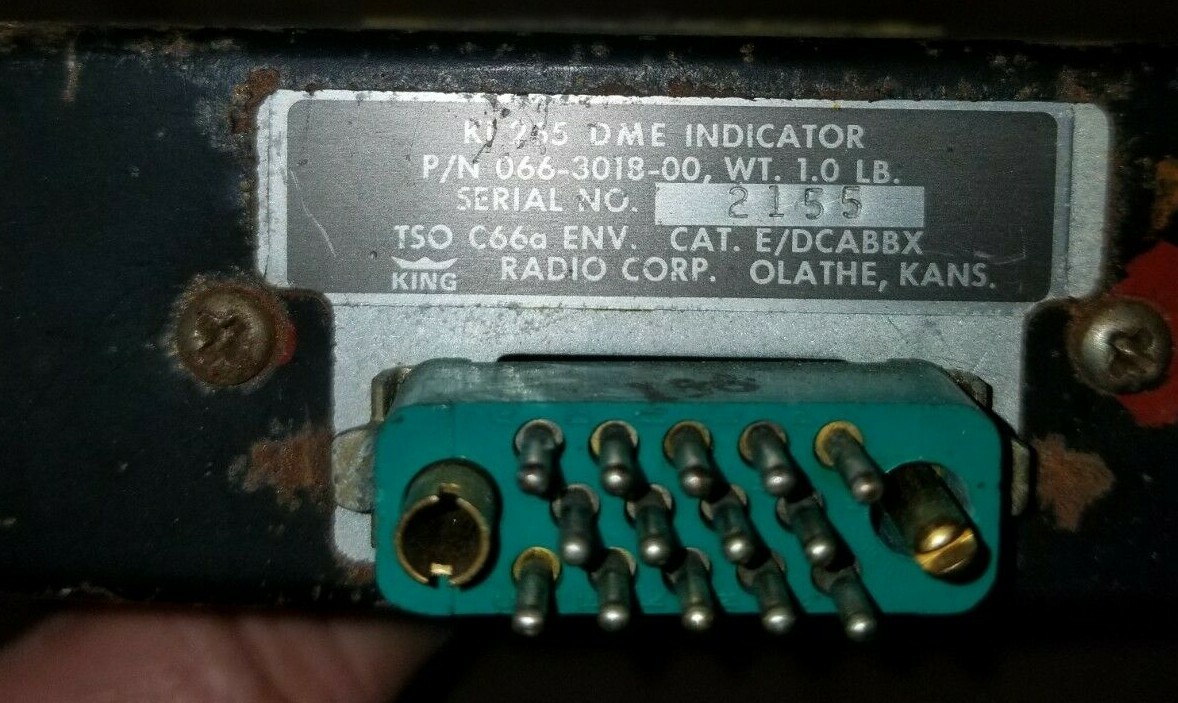 Bendix King KI 265 DME Indicator & KN 65 DME TSO 066-3018-00 & 066-1029-00 / 01