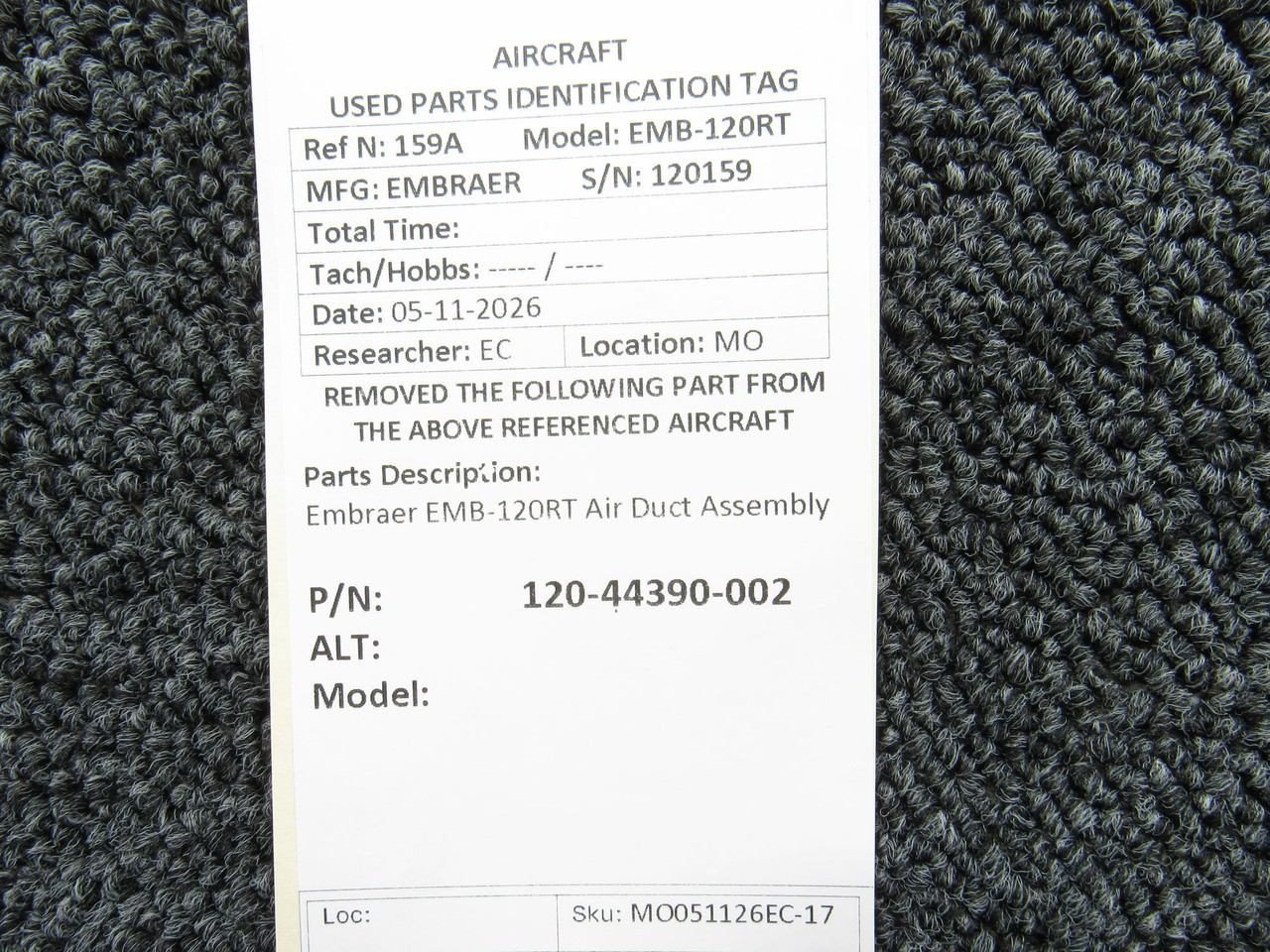 120-44390-002 Embraer EMB-120RT Air Duct Assembly