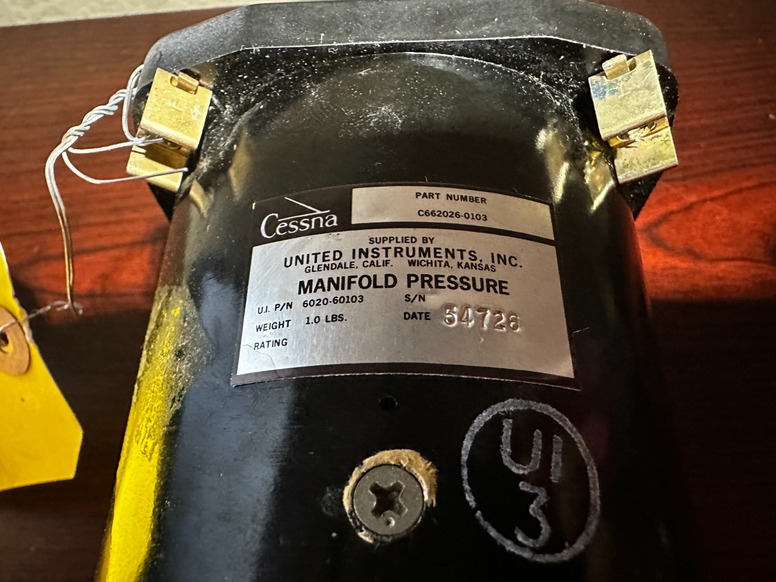 United Instruments 6533-1 manifold pressure / fuel flow guaranteed 30 days