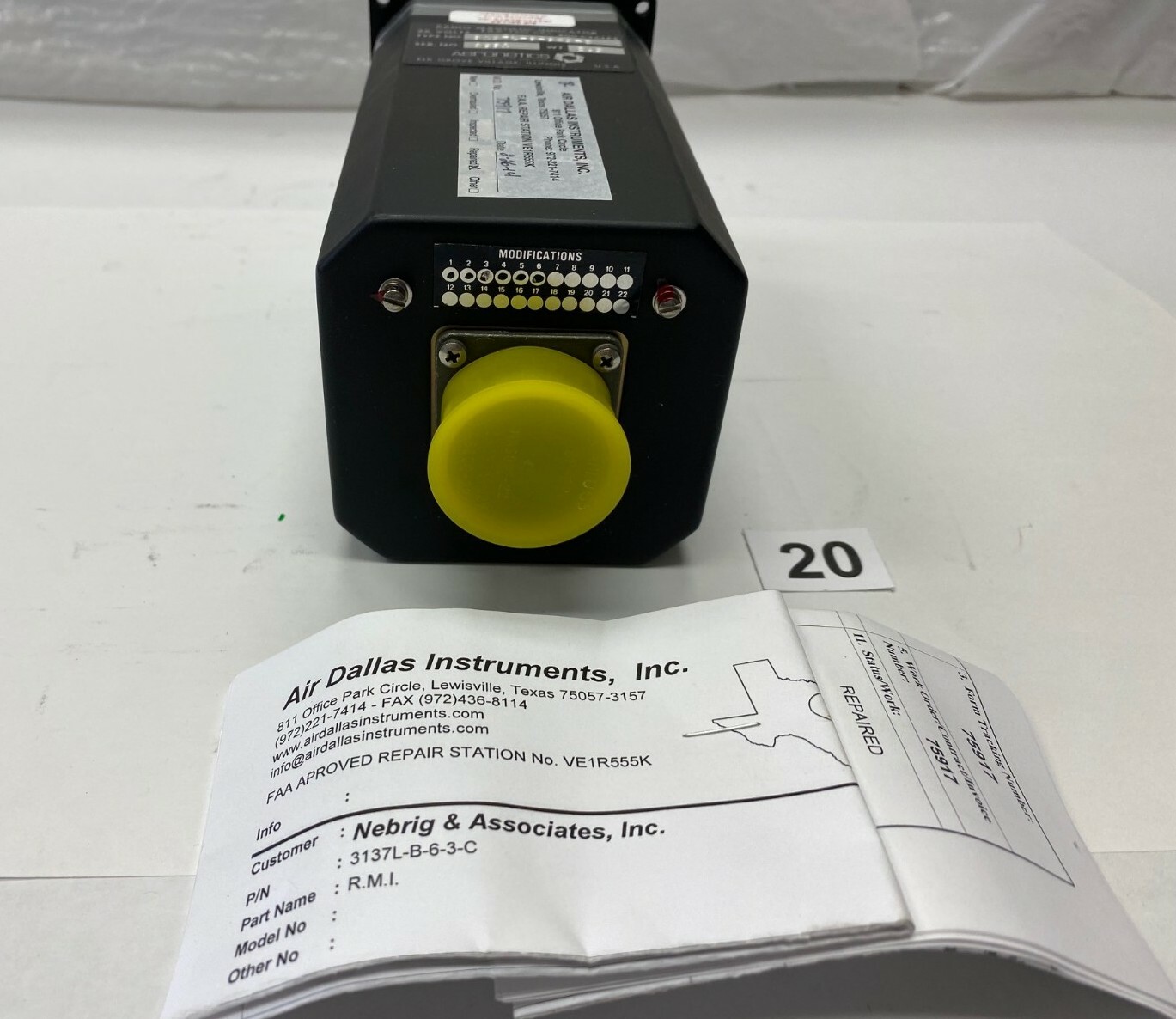 Aeronetics RMI – Tagged & Repaired – P/N 3137 l- B-6-3-C (As Removed) #20