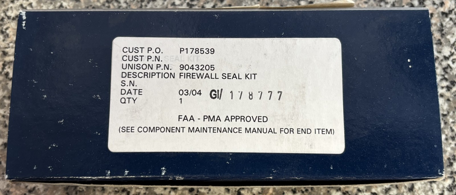 Unison 9043205 Firewall Seal Kit GE CF6-50 NEW FAA 8130-3 PMA