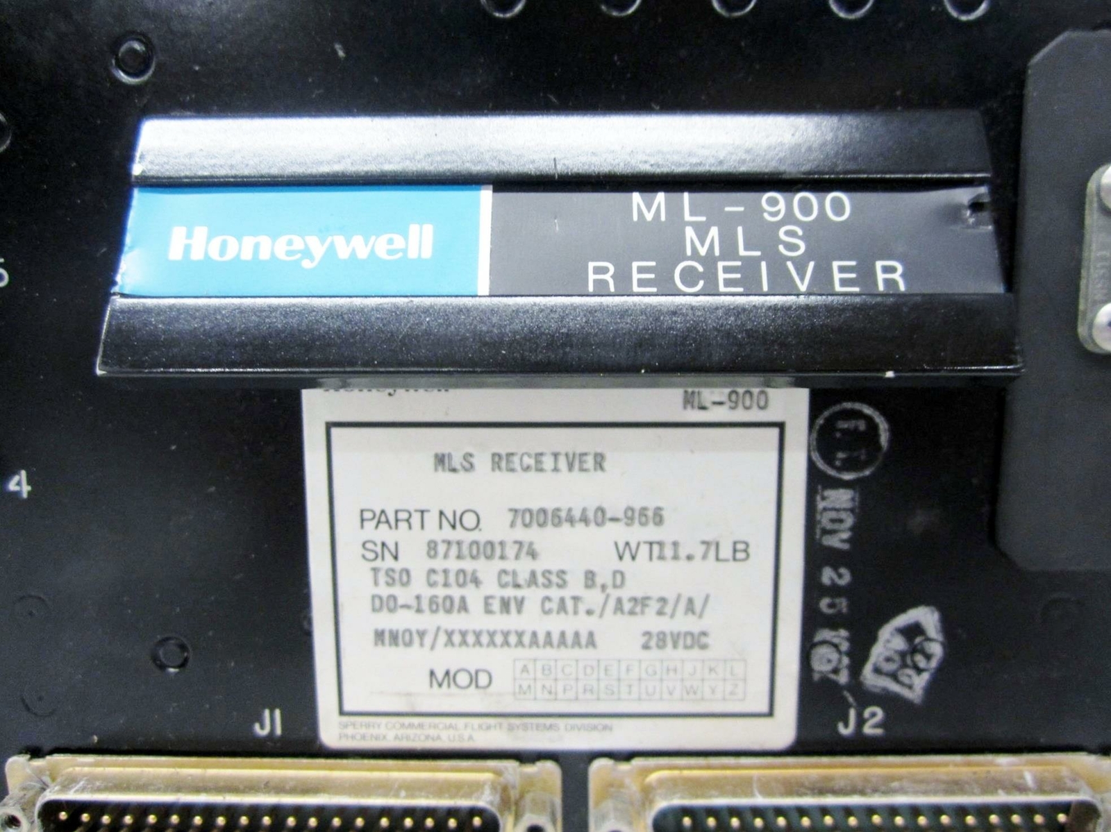 SPERRY FLIGHT SYSTEMS / HONEYWELL 7006440-966 ML-900 MLS RECEIVER
