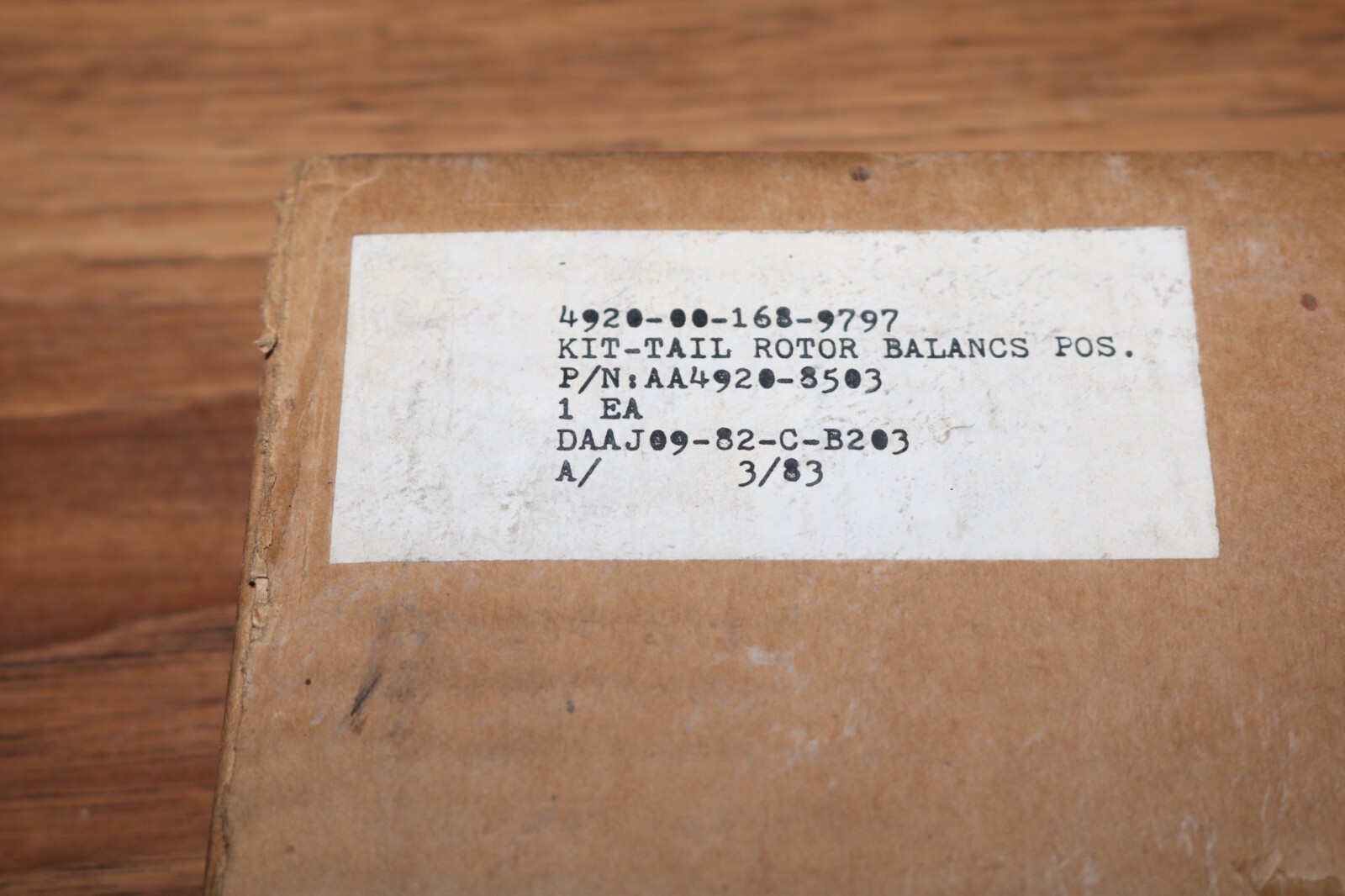 NOS Bell 204 205 UH-1 Iroquois tail rotor balance kit PN AA4920-8503 7HEL065