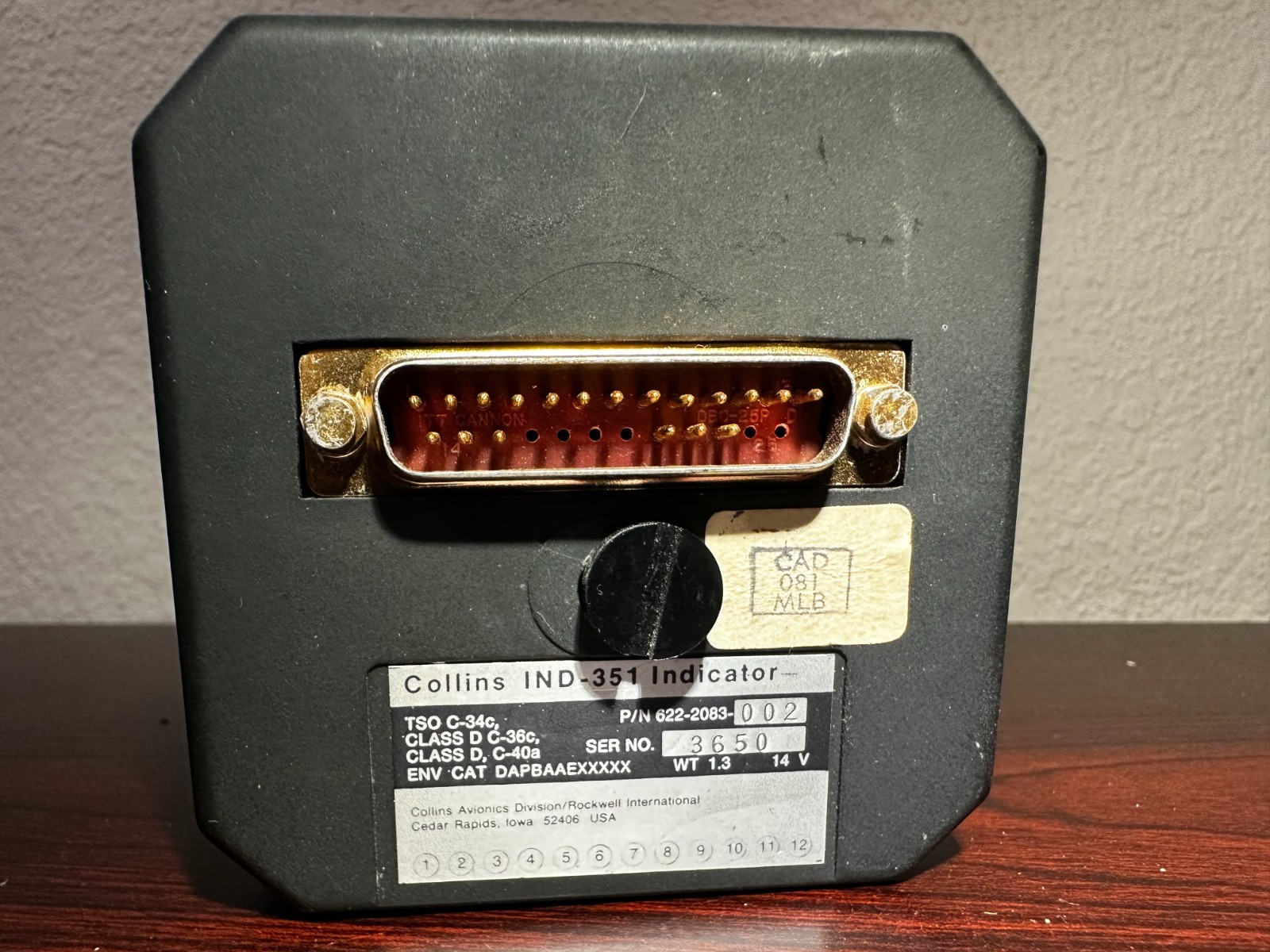 Collins IND-351 VOR LOC glideslope indicator P/N 622-2083-002 guaranteed 30 days