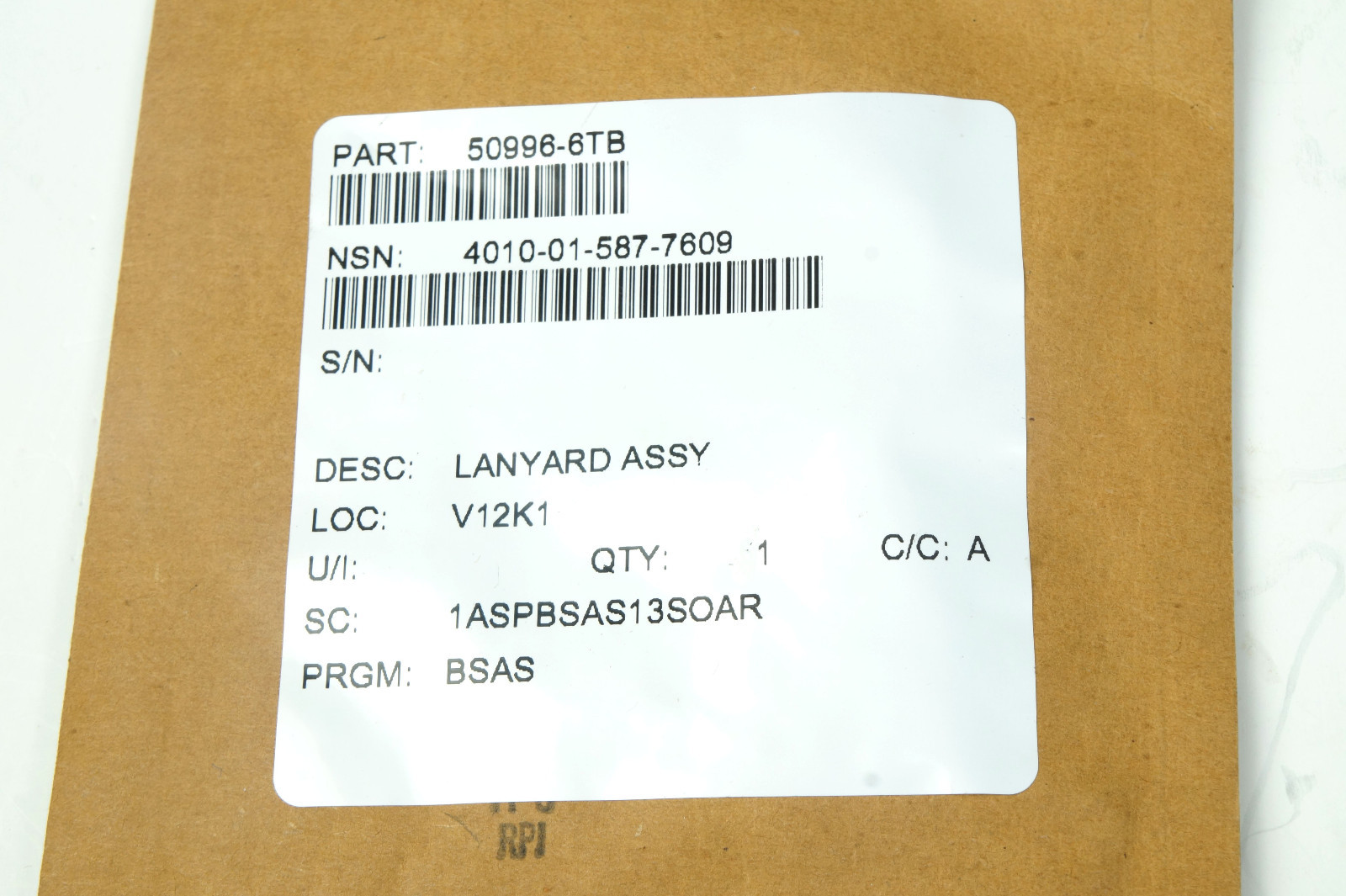 Aircraft Stainless Steel Lanyard Wire Rope Assy 12″ EMBRAER 600 4010-01-587-7609