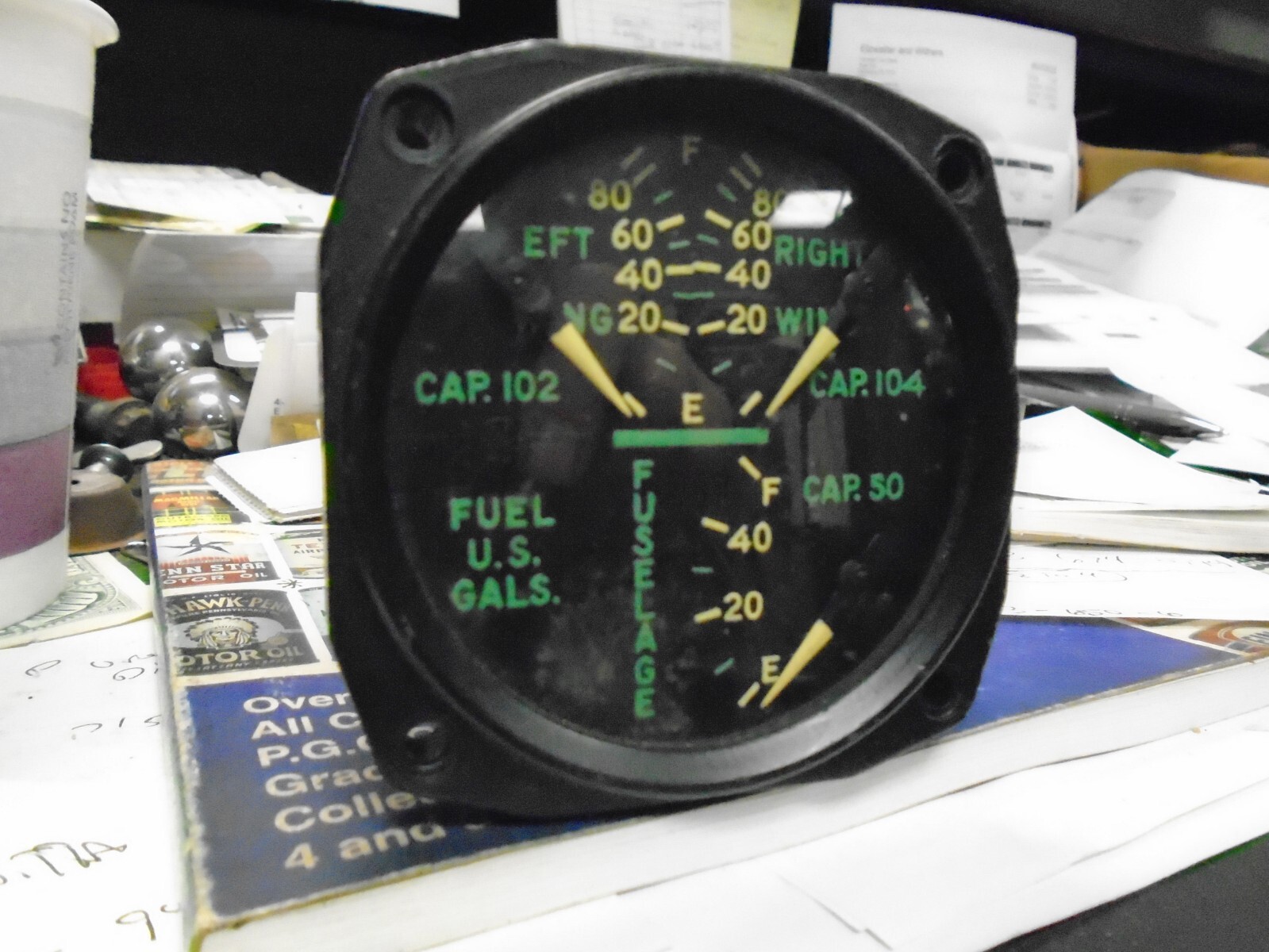 General Electric Vintage Type DJ-20 Aircraft Outboard Wing & fuselage Indicator