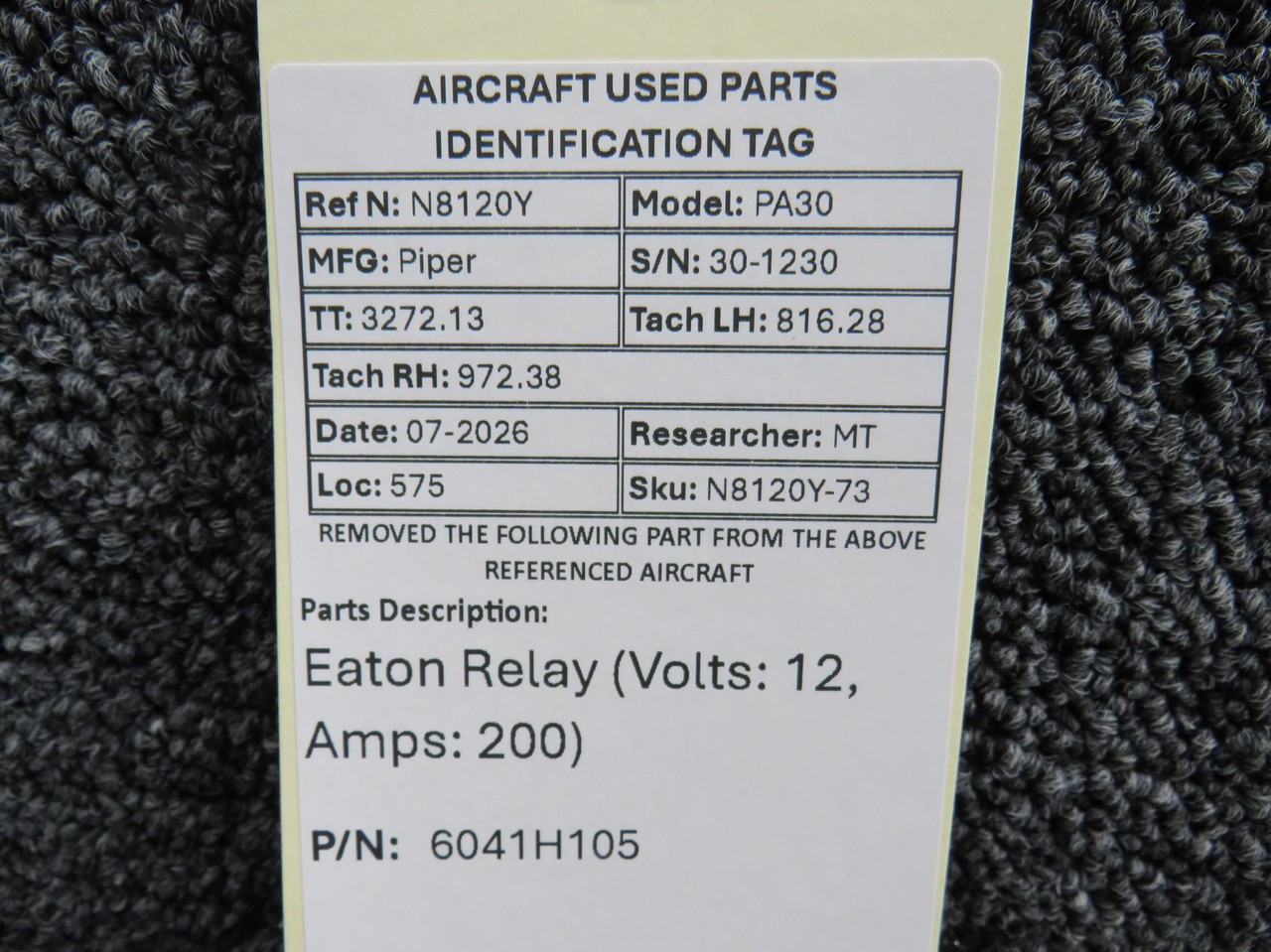 6041H105 Eaton Relay (Volts: 12, Amps: 200)
