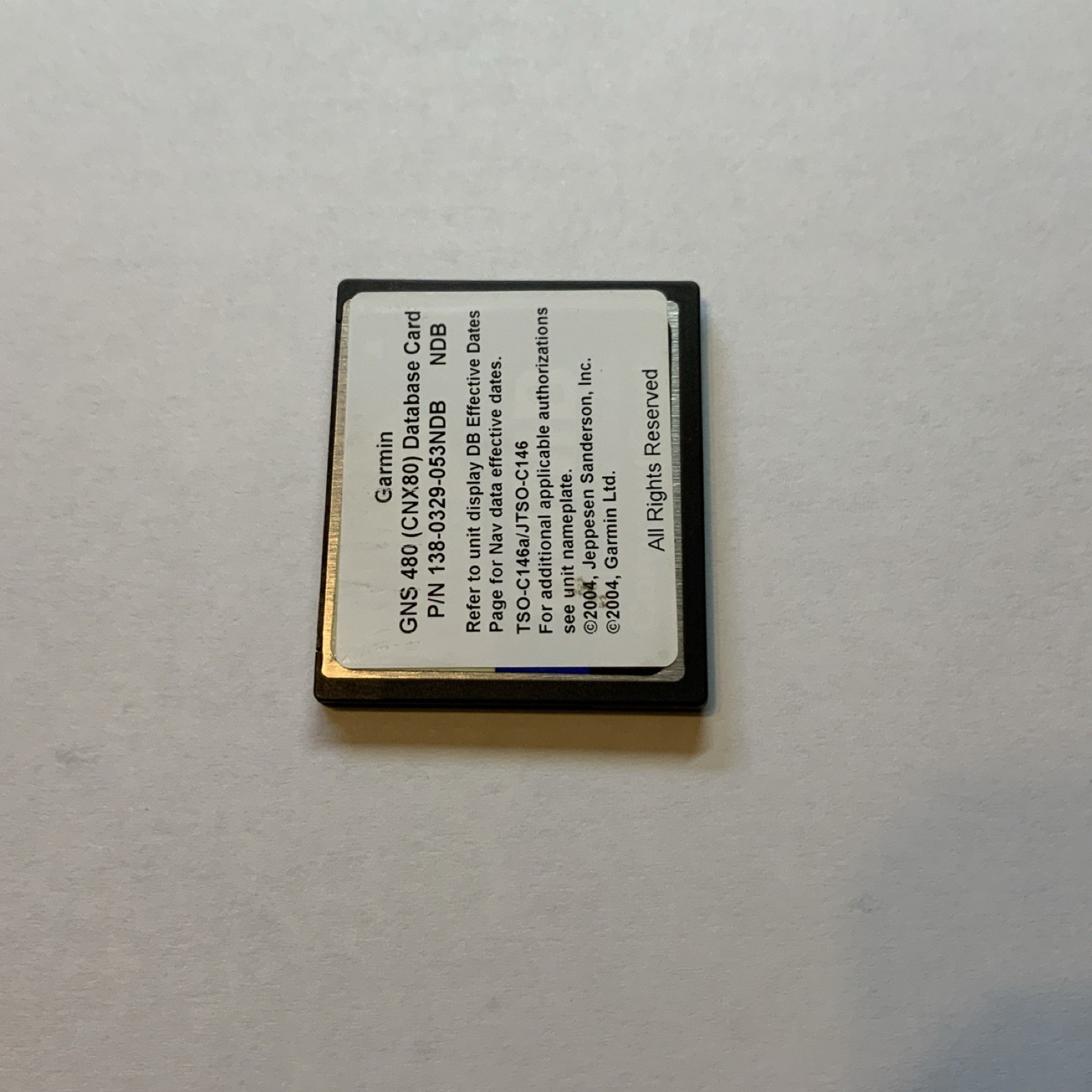 APOLLO CNX80 / GARMIN GNS480 Data Base Card