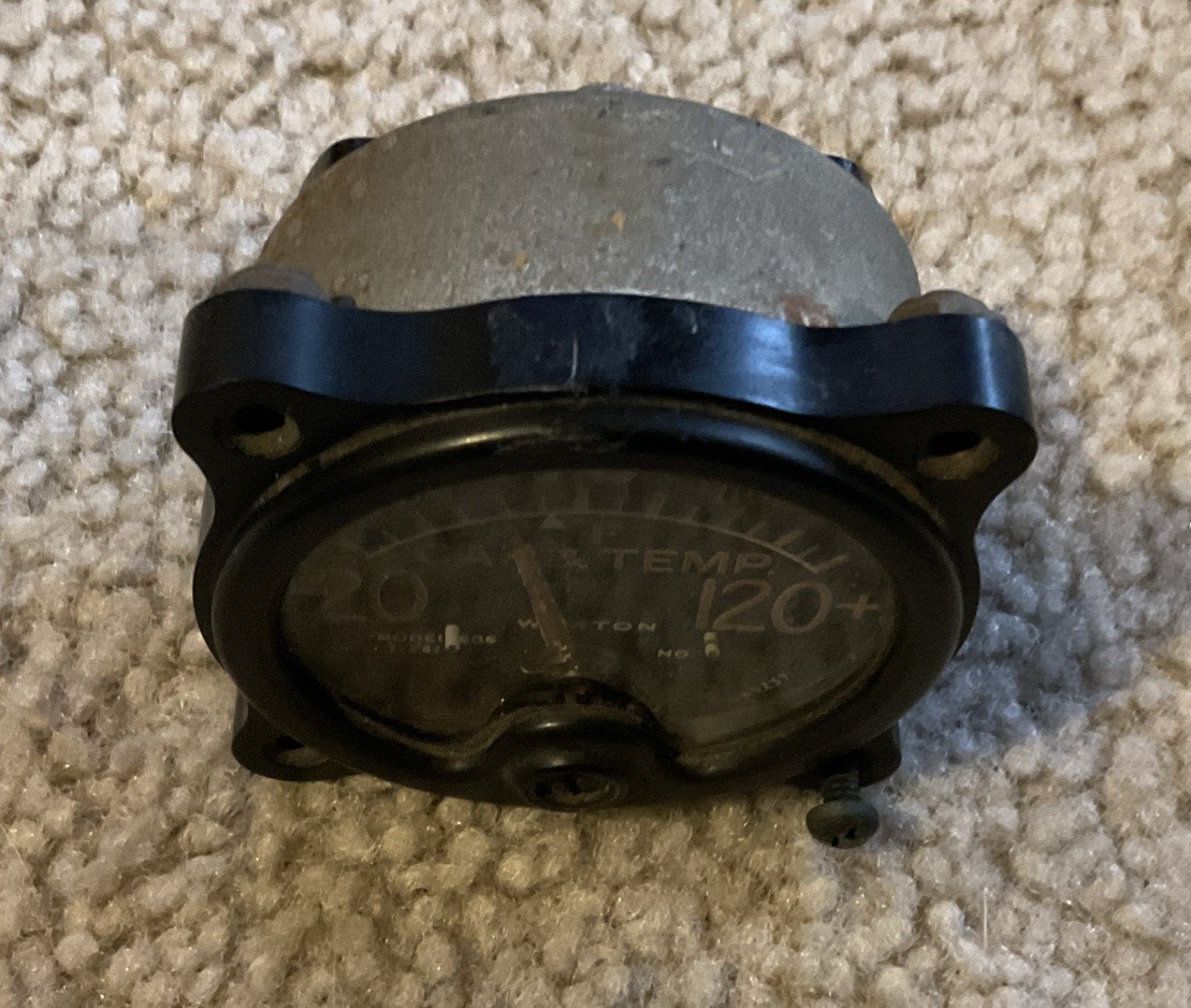 Vintage WW2 Weston Model 606 Carburetor Temperature Gauge Indicater Type 240-A