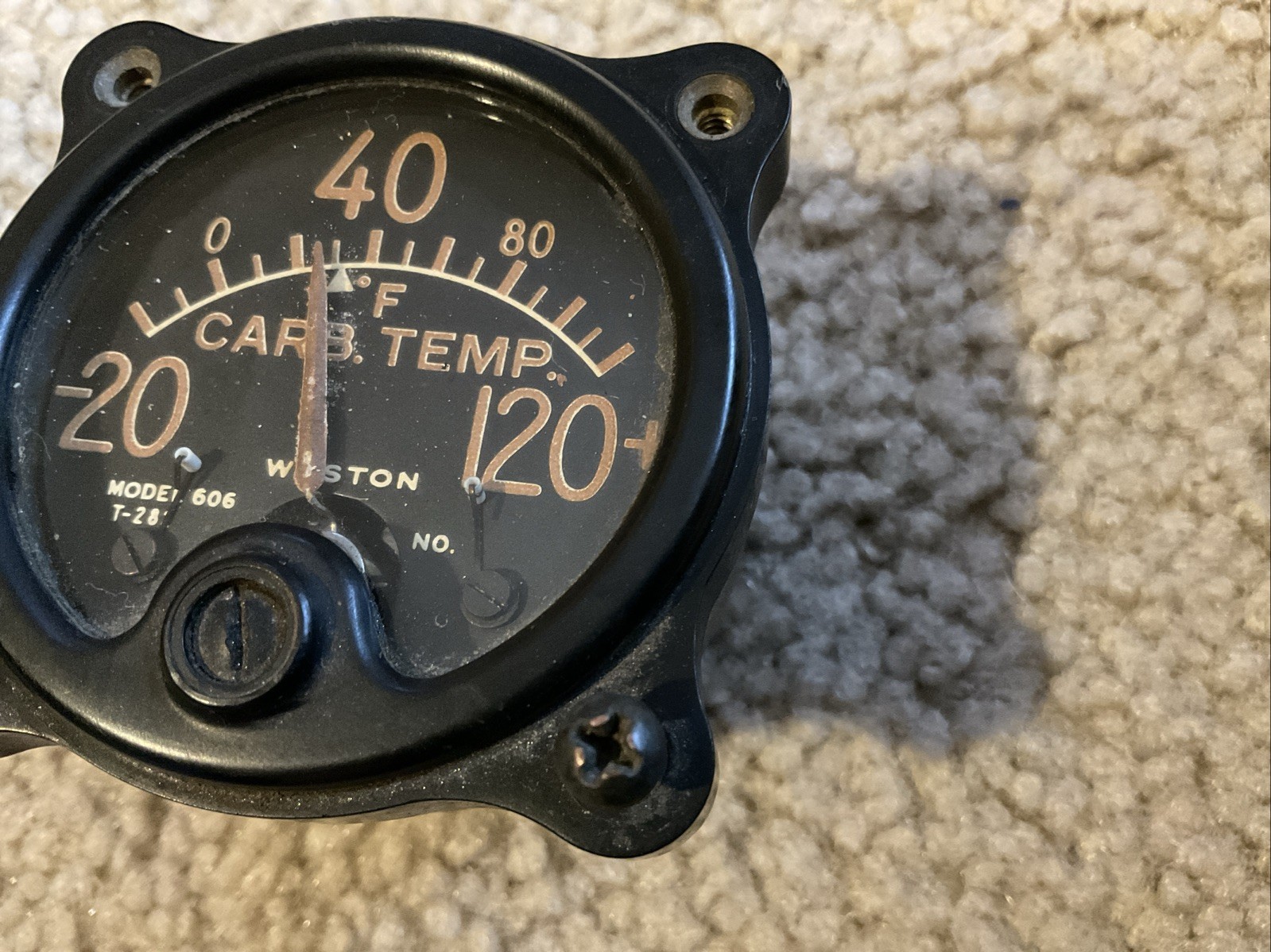 Vintage WW2 Weston Model 606 Carburetor Temperature Gauge Indicater Type 240-A