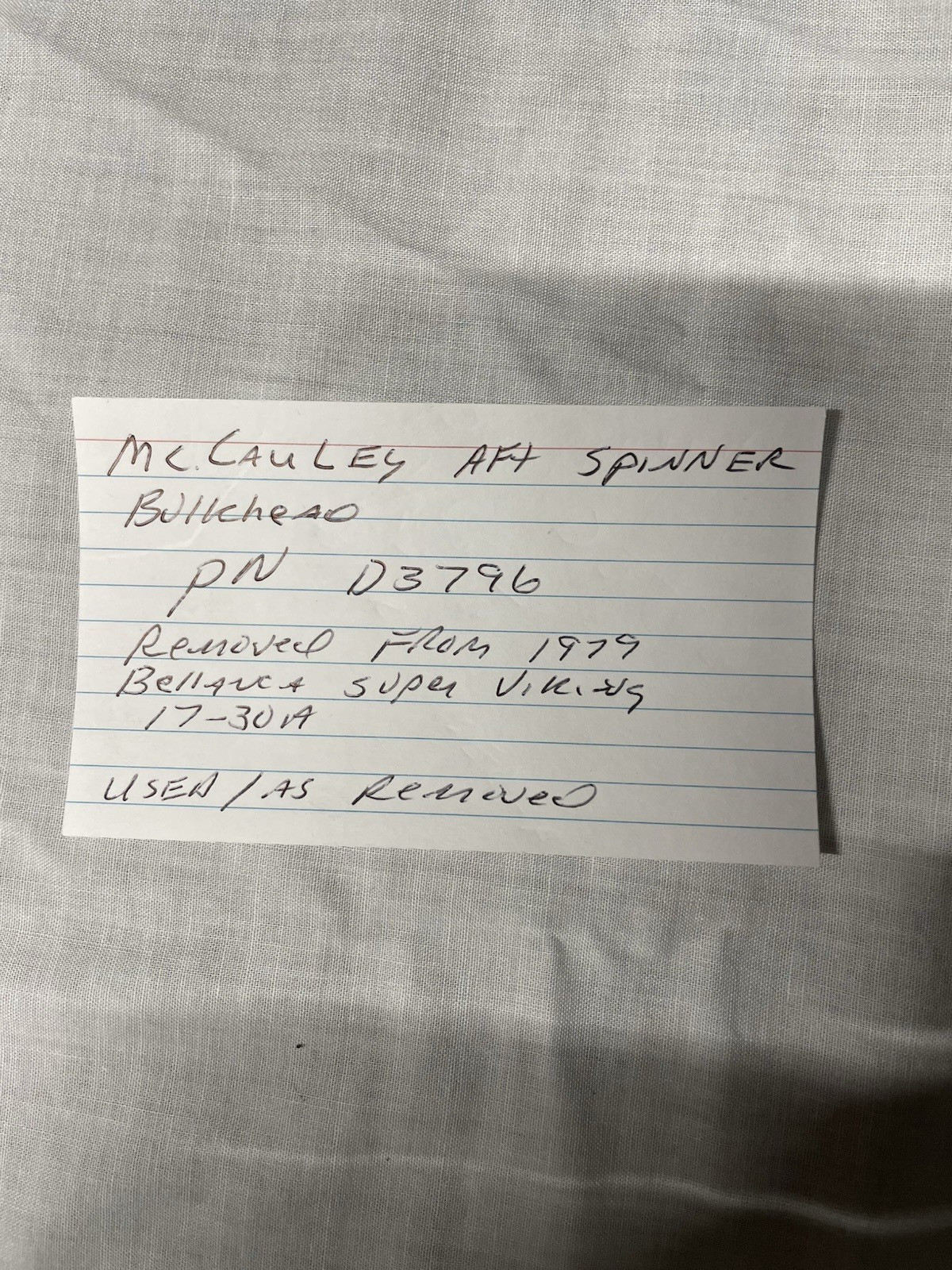 McCauley Spinner Bulkhead with center attach P/N D3796 US/AR