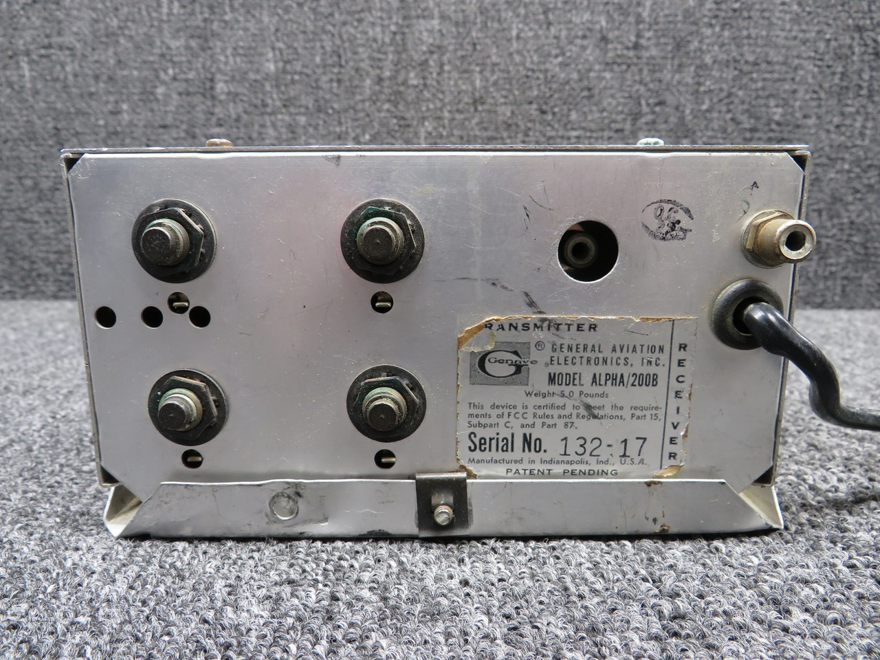 Genave Alpha 200B Nav-Comm Radio with Tray (Volts: 12) (Wear)