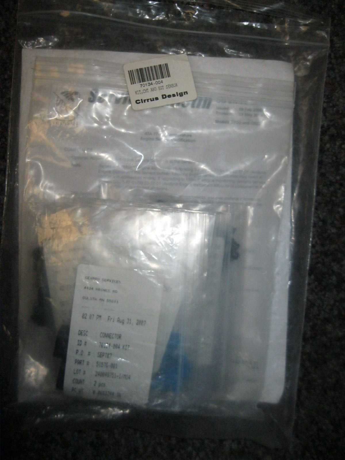 Cirrus service bulletin 2X-77-02R1 kit P/N 70134-004 CHT & EGT new