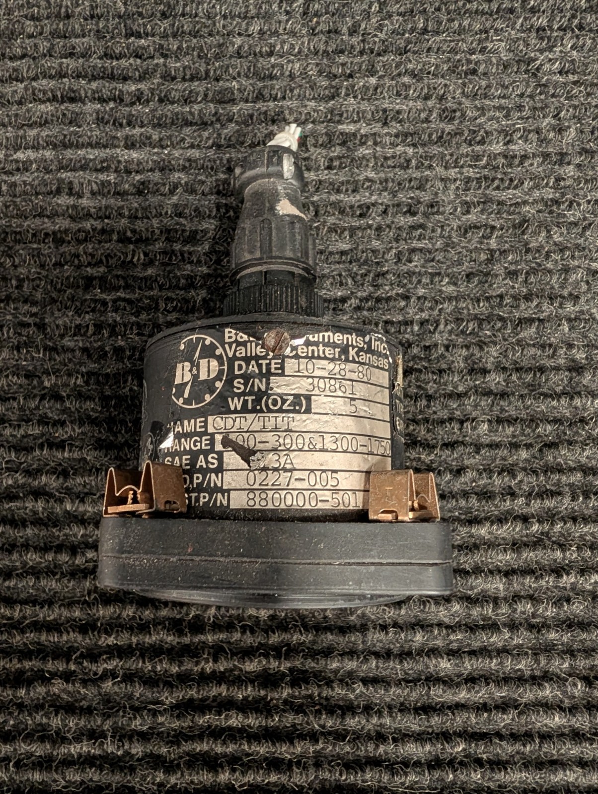 B&D CDT/TIT Indicator (Mooney M20K), Part# 880000-501 (0227-005)