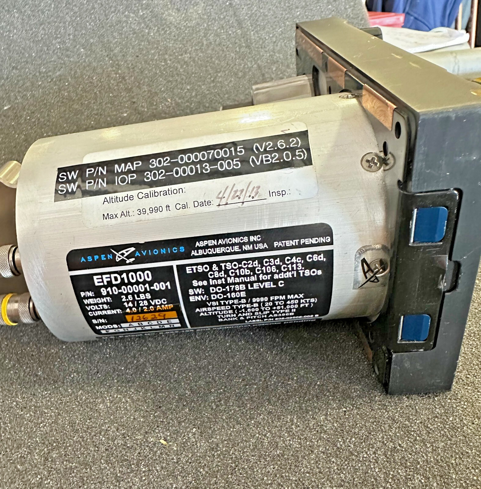 ASPEN EFD 1000 w/ EA100 Adapter, ACU, Alt PreSelect, Config Mod, & Connectors