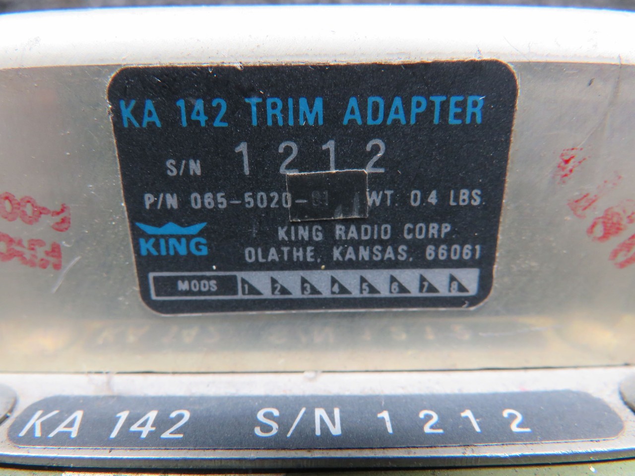 065-5020-01 King Radio KA-142 Trim Adapter with Mount