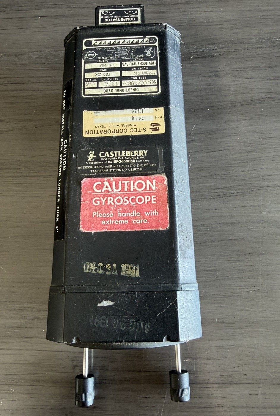 Castleberry Instruments / S-TEC Corporation Directional Gryo 289-11E For Parts