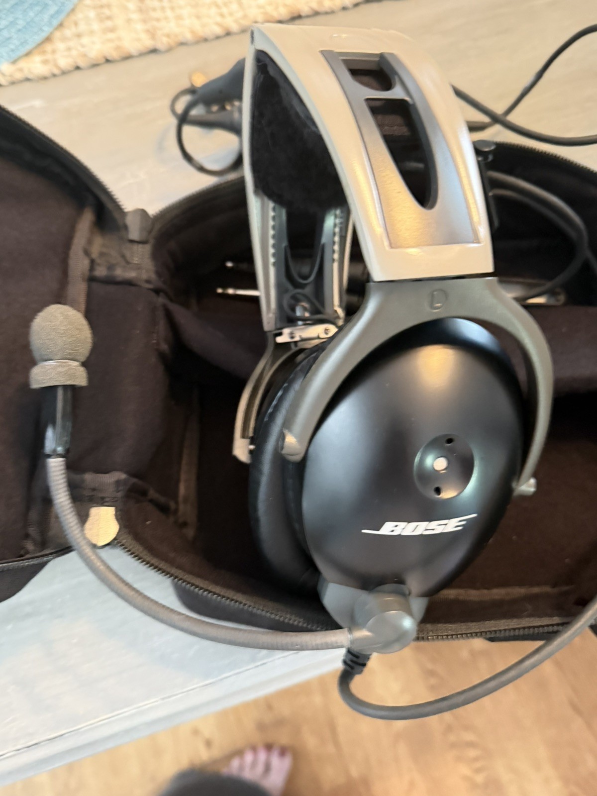 Bose Aviation X ANR Pilot Headset AHX-32-01 Dual GA Plugs w/ Bose Case Tested