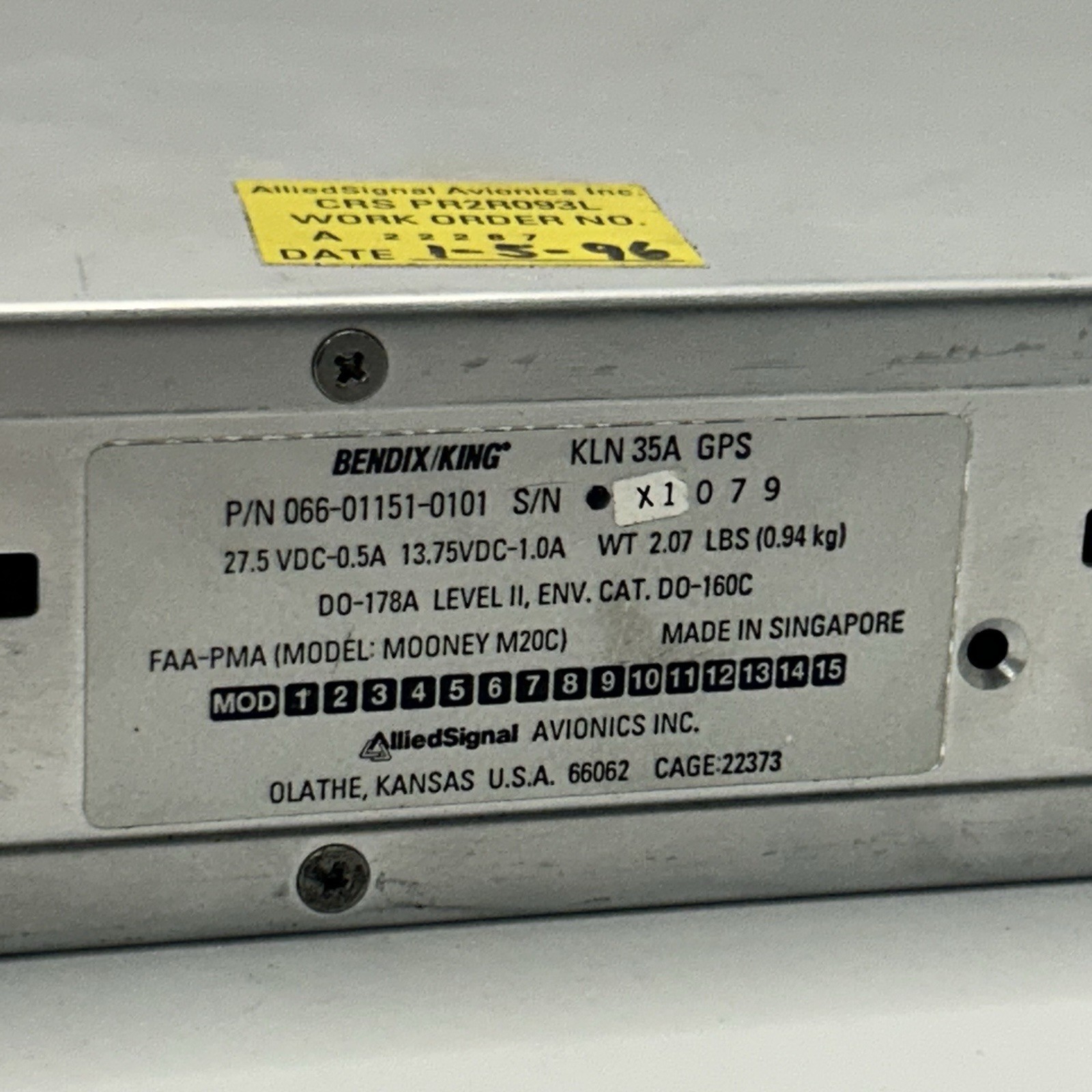 066-01151-0101 Bendix King KLN-35A Moving GPS (Volts: 14, 28)
