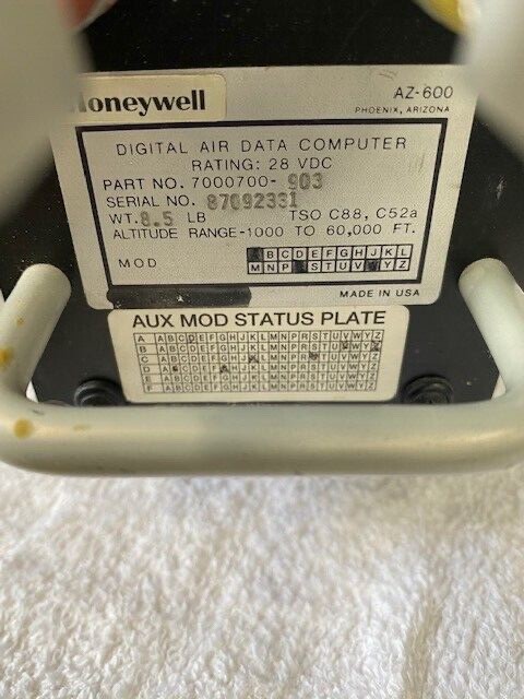 Sperry Honeywell AZ-600 p/n 7000700-903 Air Data Computer SPZ-4000 Auto Pilot
