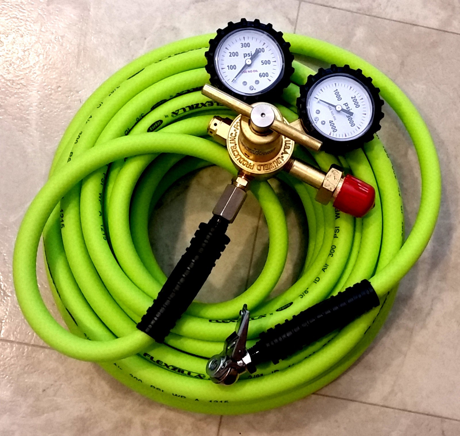 Nitrogen tire inflation *DIY* Custom Kit Regulator w/[50-ft] use RURAL In-Hangar