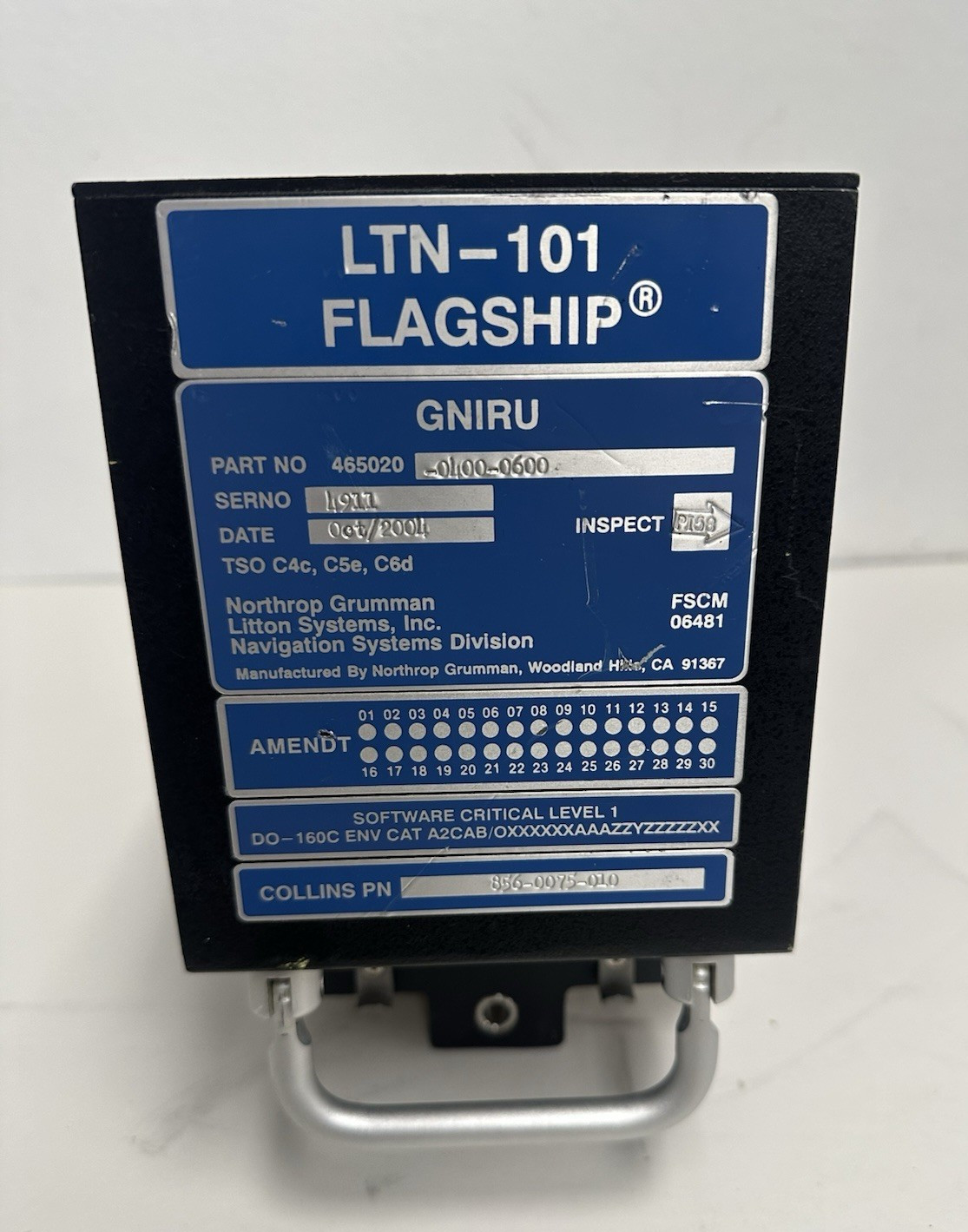 Northrop Grumman Collins LTN-101 Flagship GNIRU 465020-0400-0600 / 856-0075-010