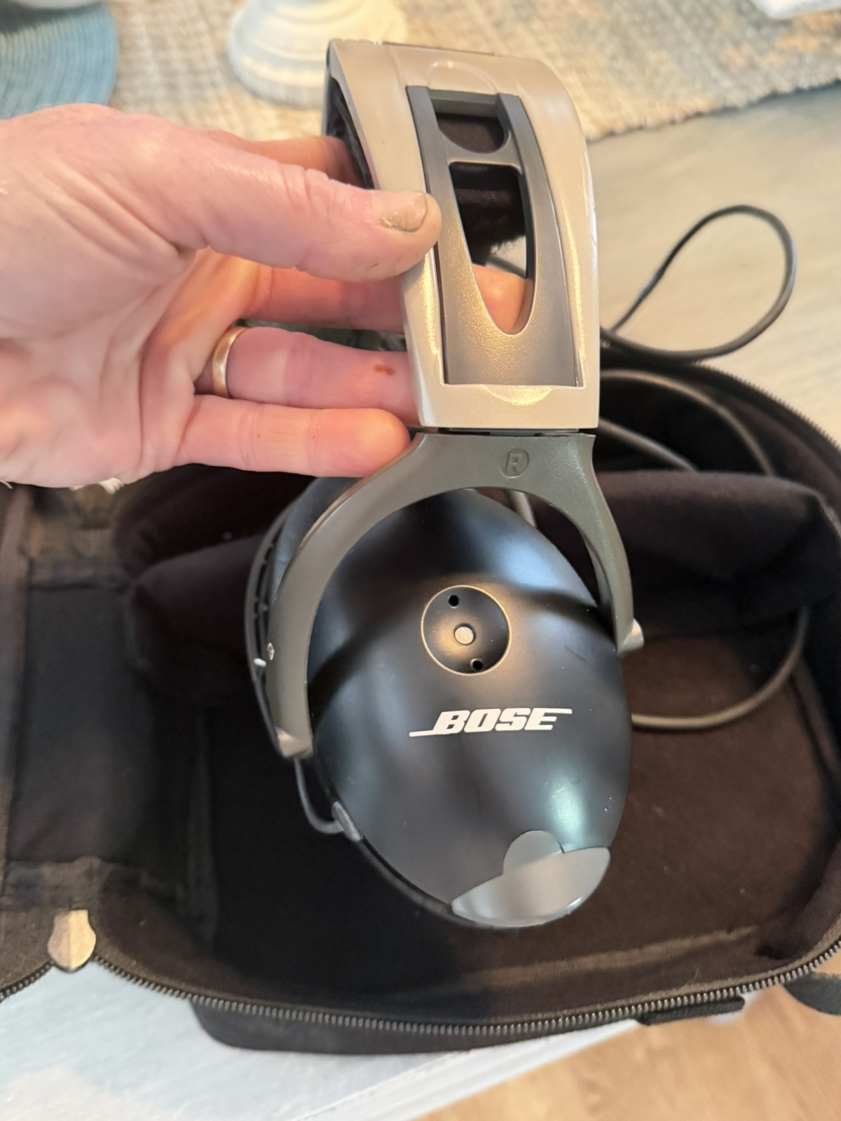 Bose Aviation X ANR Pilot Headset AHX-32-01 Dual GA Plugs w/ Bose Case Tested