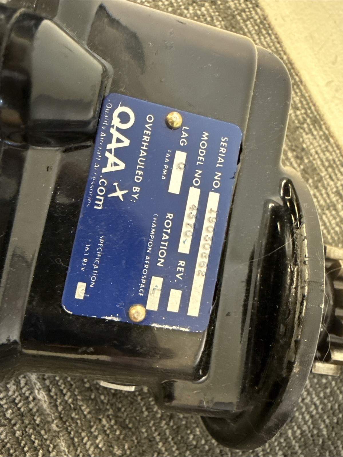Champion Aerospace Overhauled L/H Slick Magneto w/ Harness & Leads M/N: 4371