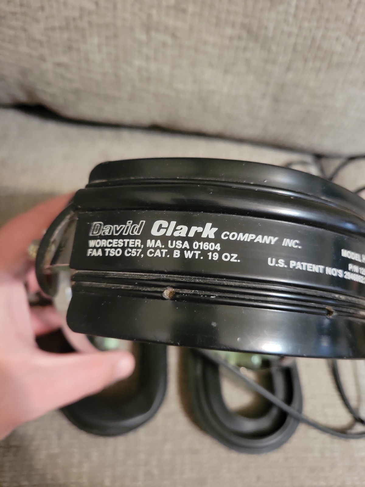 David Clark Headset Model H10-40 W/M-4 Electret Microphone. Untested, Parts Only