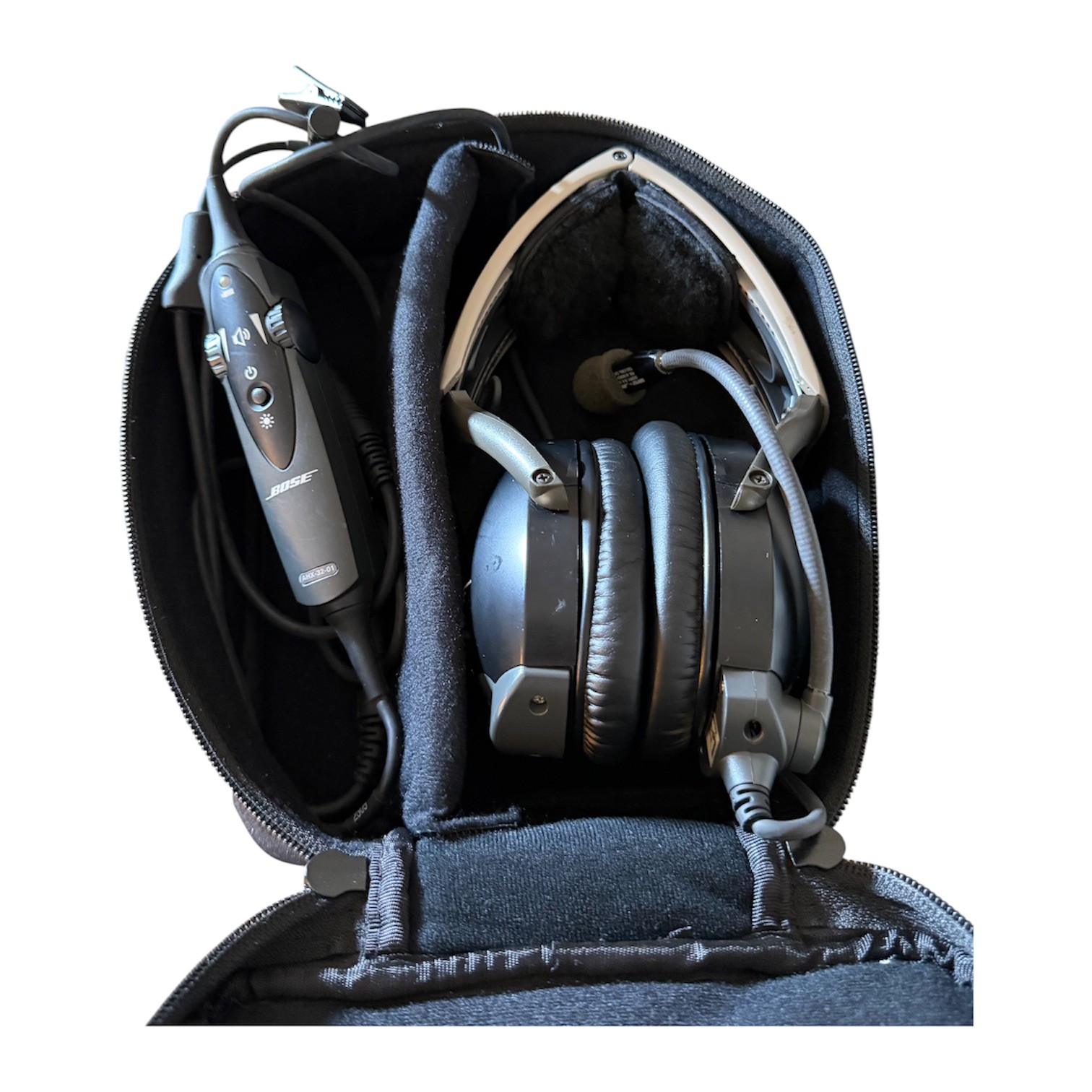 Bose Aviation X ANR Pilot Headset AHX-32-01 Dual GA Plugs w/ Bose Case Tested