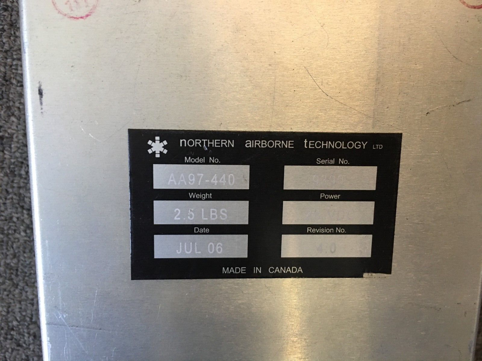 Northern Airborne Technology Audio Control Panel AA97-440 -used 30 day warranty