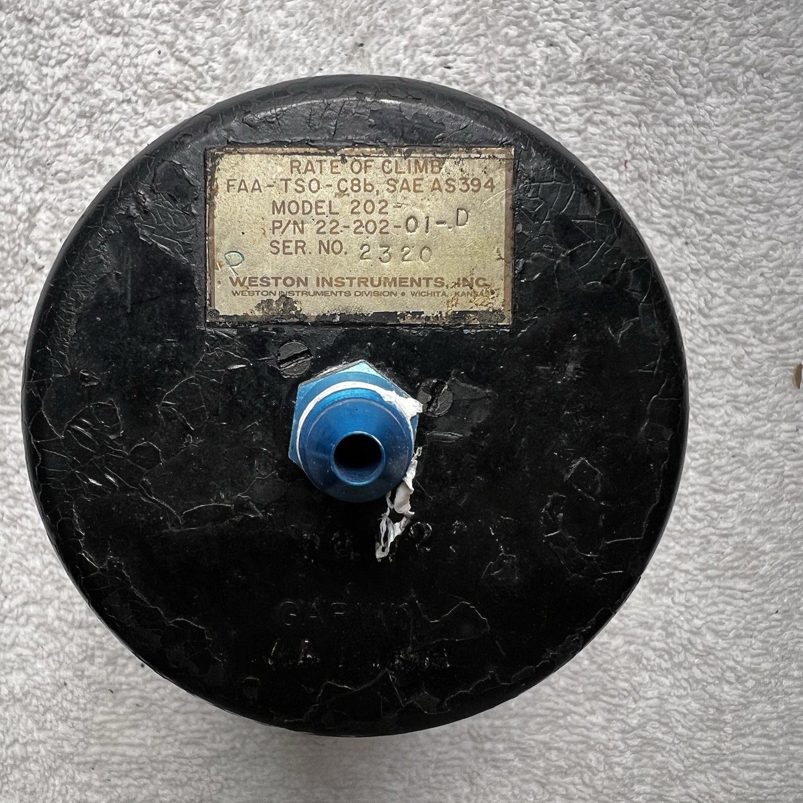 Weston Instruments Rate Of Climb Vertical Speed Indicator 22-202-01-D