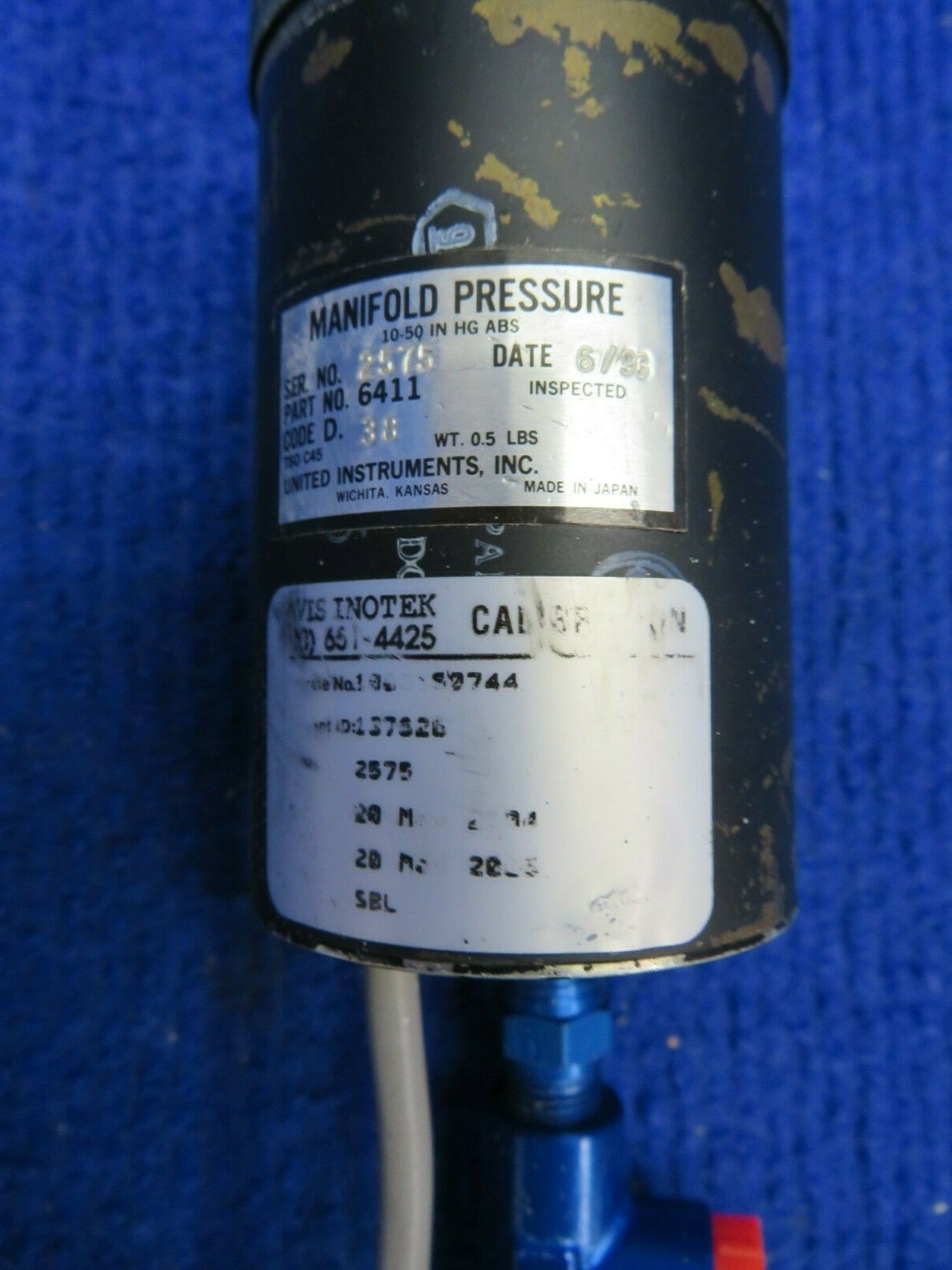 Beech A36 Manifold Pressure Indicator P/N 6411 w/ 30 Day Warranty (0422-382)