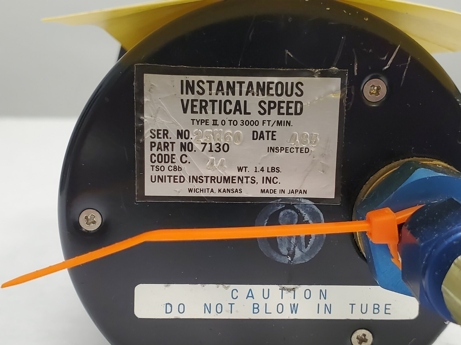 United Instruments Instantaneous Vertical Speed Indicator Part# 7130