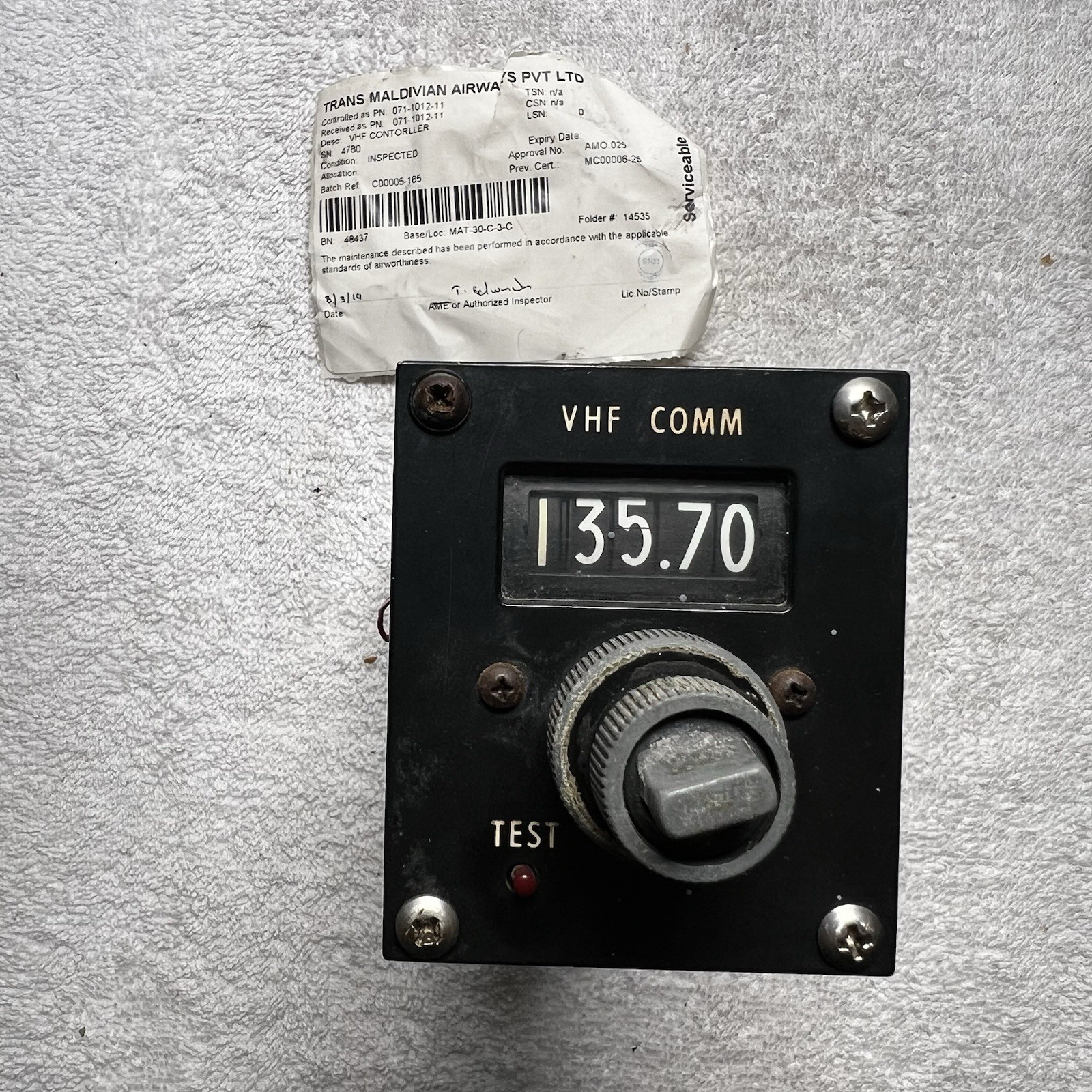 071-1012-11 King Radio KFS-590B VHF Communication Controller