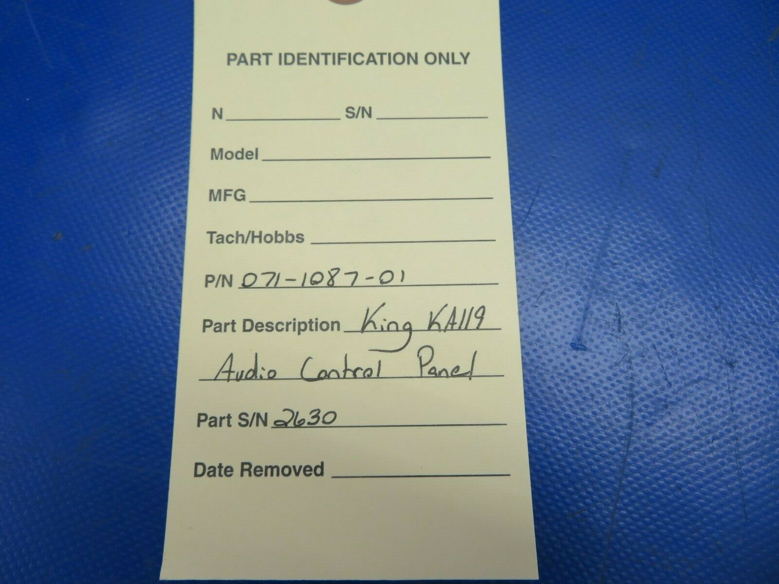 King KA119 Audio Control Panel P/N 071-1087-01 (0720-645)