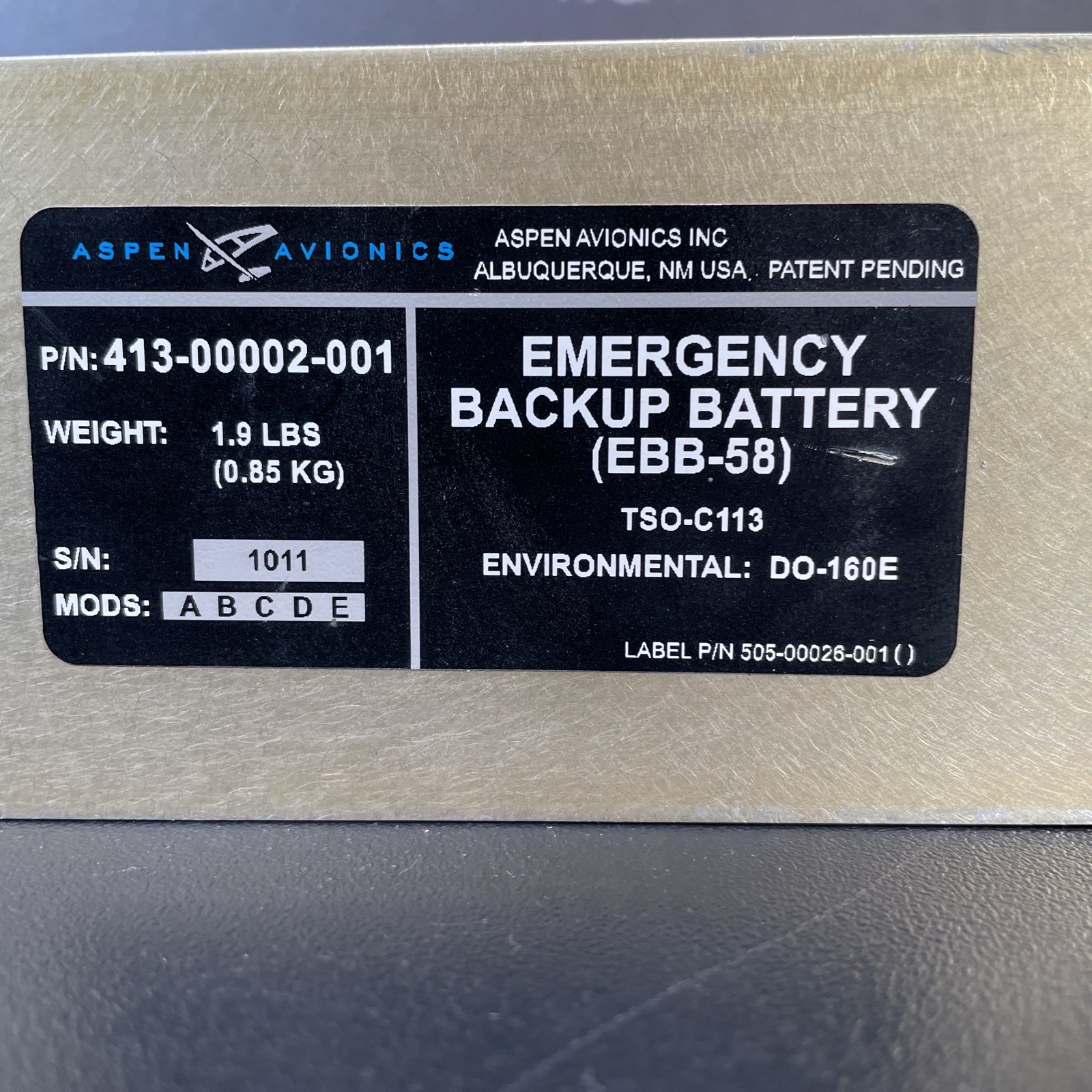Aspen Emergency Backup Battery – EBB-58 – No Warranty!