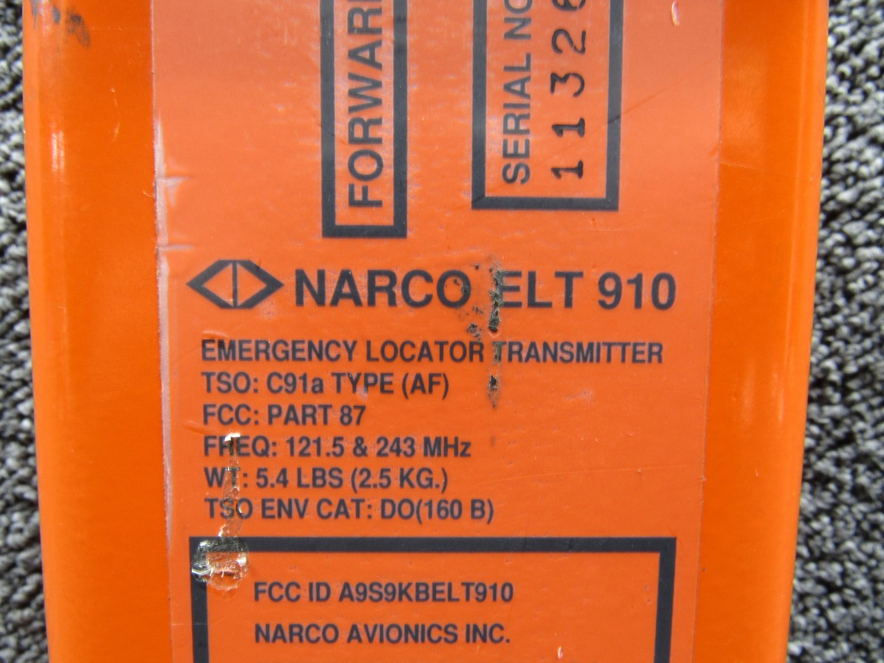ELT-910 Narco Emergency Locator Transmitter (Battery Removed)