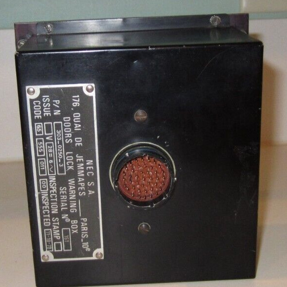 AIRBUS DOOR LOCK WARNING BOX 303-0250-3 MADE IN FRANCE AIRCRAFT DIAGRAM